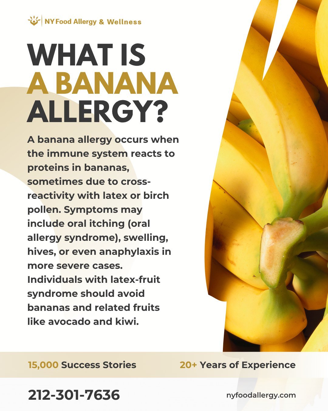 🍌 Itching lips after eating a banana? It could be more than coincidence.
Banana allergy often ties into latex or pollen sensitivities — and can escalate from oral symptoms to full anaphylaxis.
Source: American Academy of Allergy, Asthma &