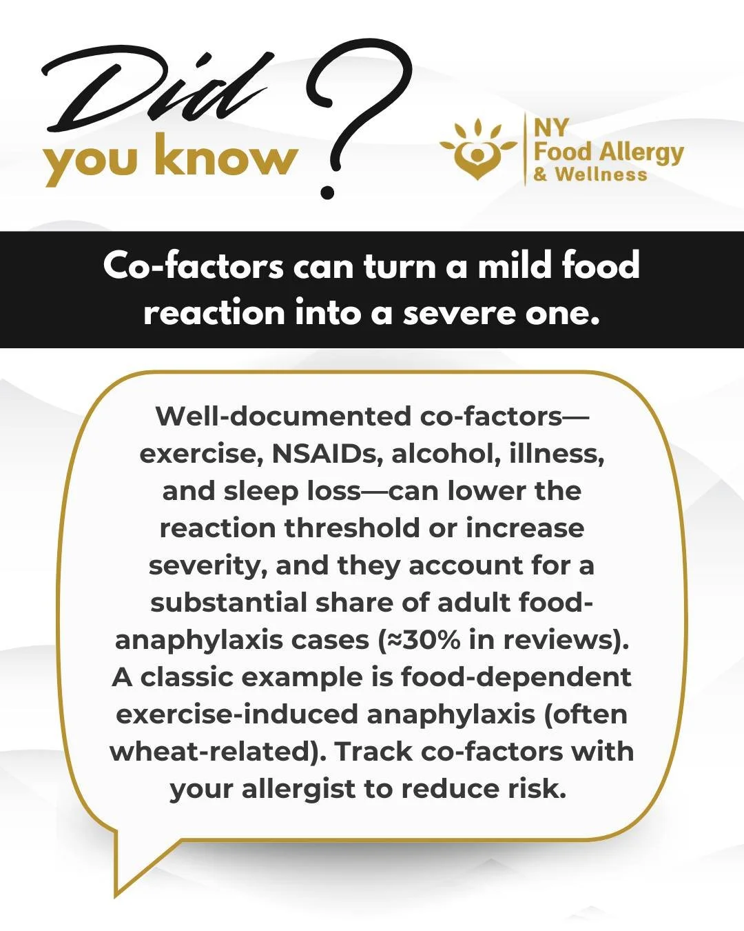 A “good day” vs “bad day” with the same food? 🏃‍♂️🍷💊 Co-factors like exercise, NSAIDs, alcohol, illness, or sleep loss can lower your reaction threshold and amplify symptoms. Keep a log and review patterns with your all