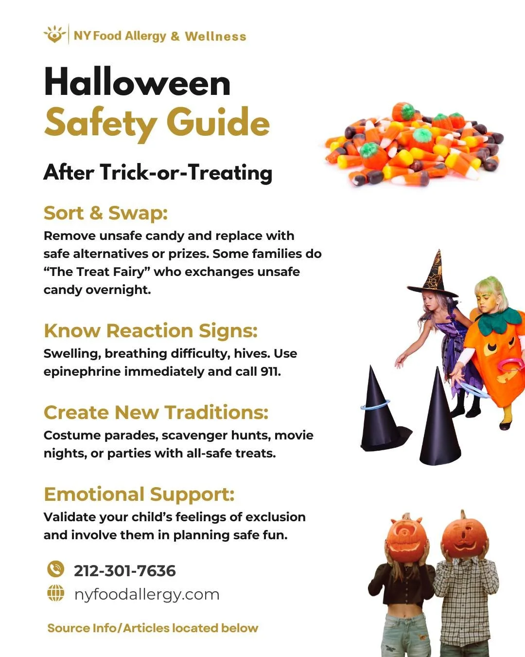 👻 Halloween Safety Starts Before Trick-or-Treating!
✔️ Always carry two epinephrine auto-injectors & make sure supervising adults know how to use them.
🍬 Stock up on allergy-friendly snacks & fun non-food treats (toys, glow sticks, sticker
