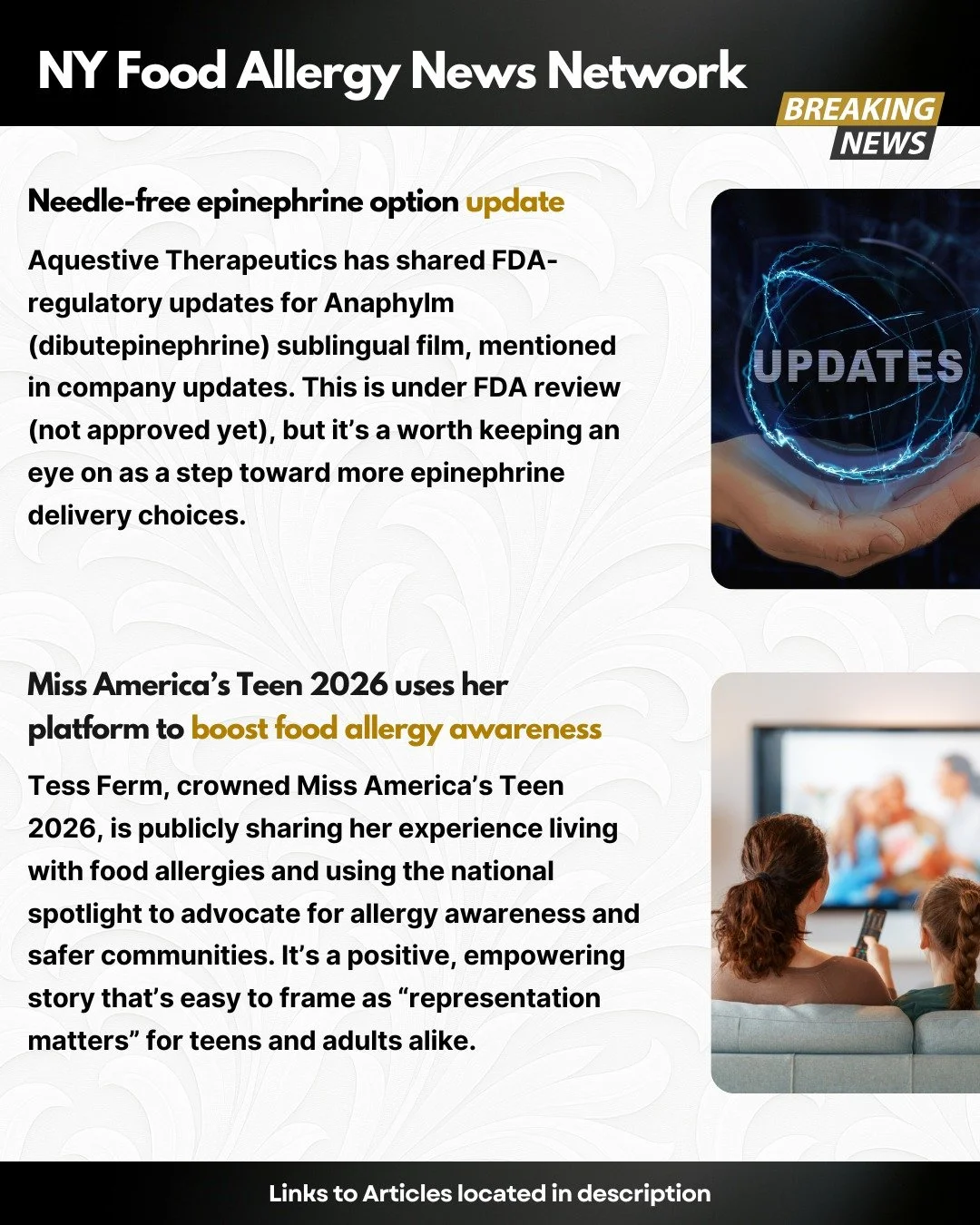 💊 Needle-free epinephrine option update: Aquestive Therapeutics has shared FDA-regulatory updates for Anaphylm (dibutepinephrine) sublingual film in company updates. It&rsquo;s under FDA review (not approved yet), but it&rsquo;s worth watching as a 