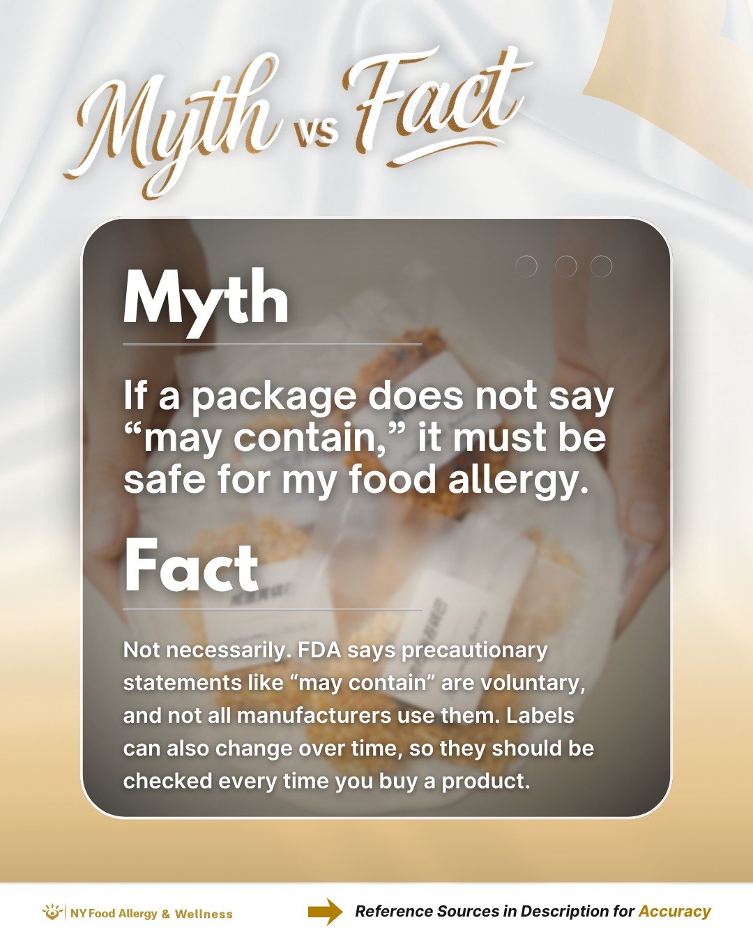 Food allergy labels can be tricky 👀🏷️

A package that does not say &ldquo;may contain&rdquo; is not automatically safe. Precautionary allergen statements are voluntary, and labels can change over time. That&rsquo;s why it&rsquo;s so important to re