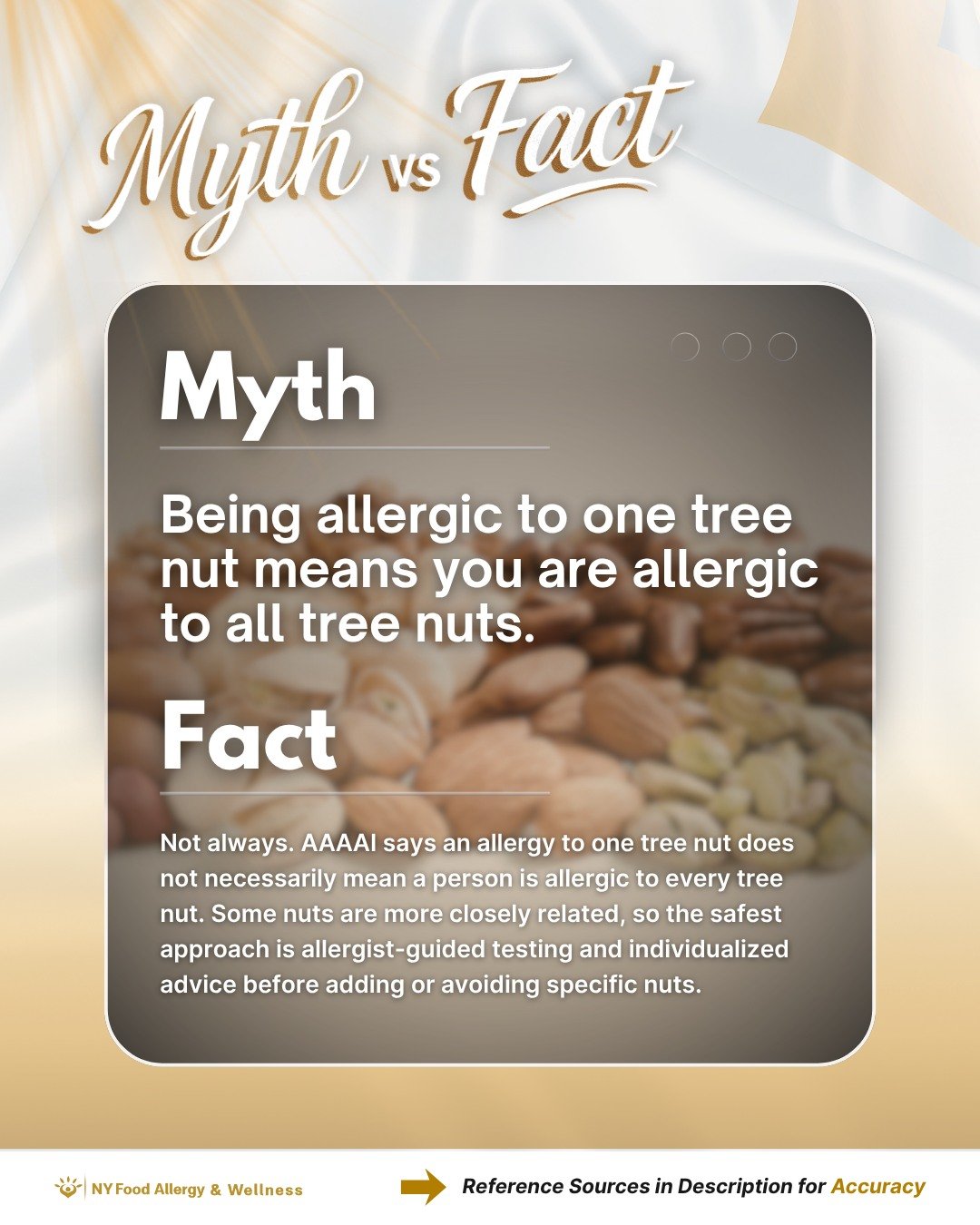 Tree nut allergy is not always one-size-fits-all 🌰🔍

Being allergic to one tree nut does not automatically mean someone is allergic to every tree nut. Some tree nuts are more closely related than others, which is why allergist-guided testing and in
