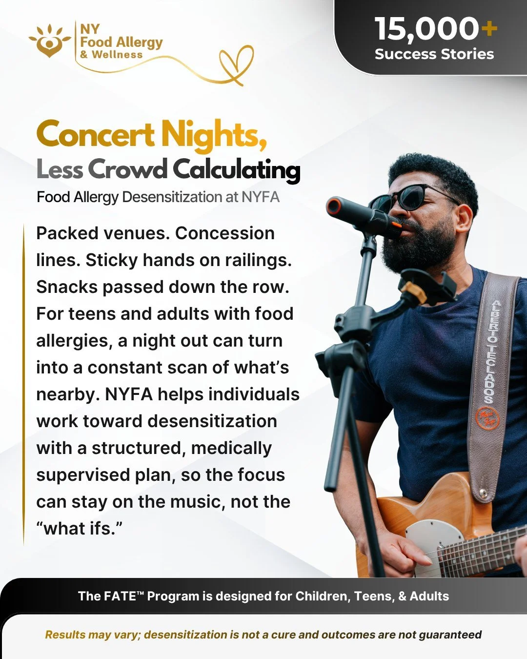 #🎶 Concert nights should be about the music, not constant scanning.

Packed venues, concession lines, sticky railings, and snacks passed down the row can make a night out feel stressful for teens and adults managing food allergies.

NY Food Allergy 