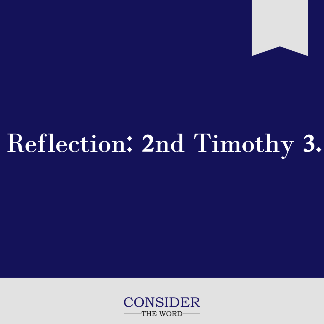Reflection: 2nd Timothy 3.