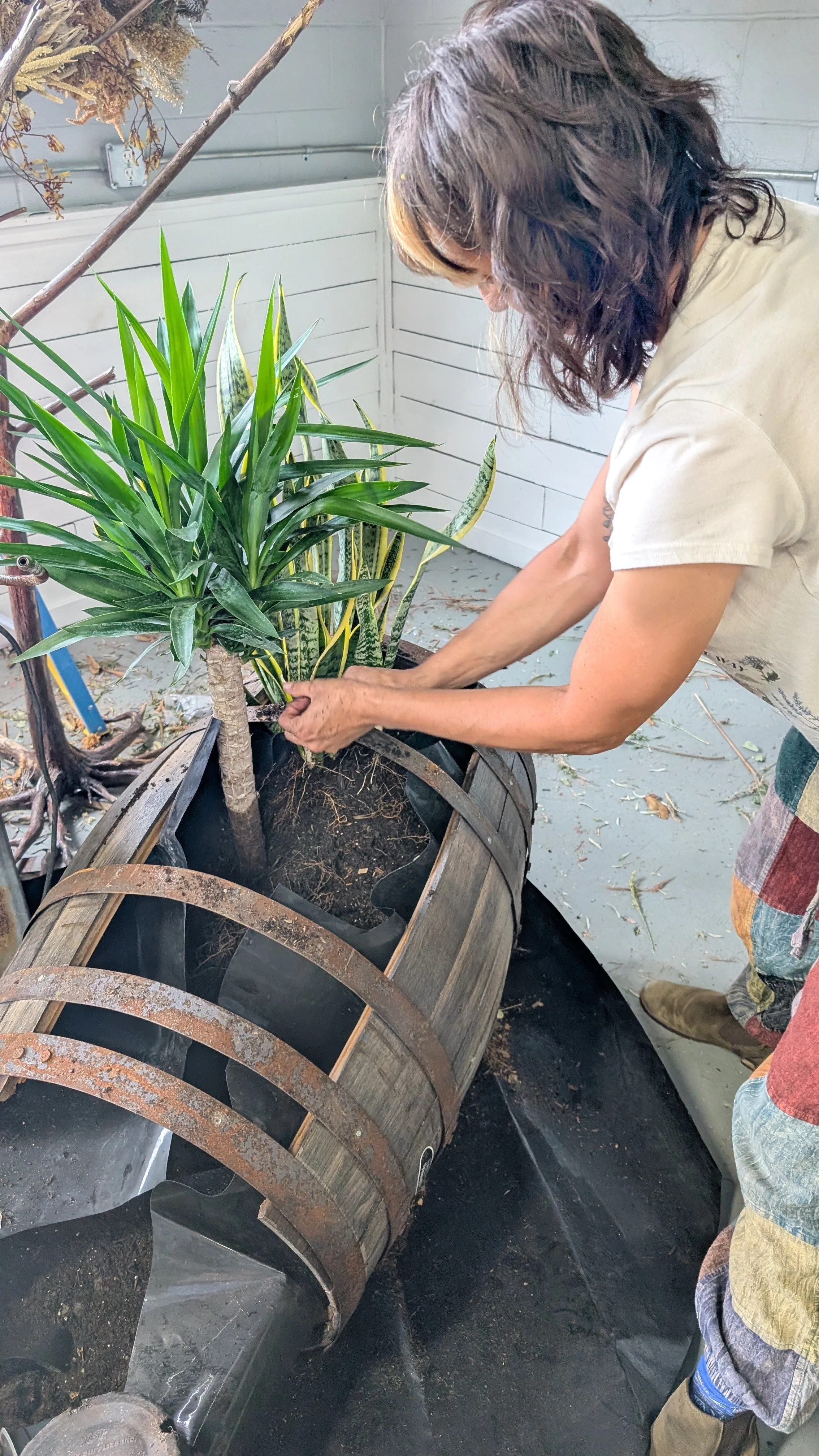 The plants were chosen to be easy to care for and require a minimum amount of maintenance. I will be visiting the space once a month to water everything. It shouldn't need any more than that. 