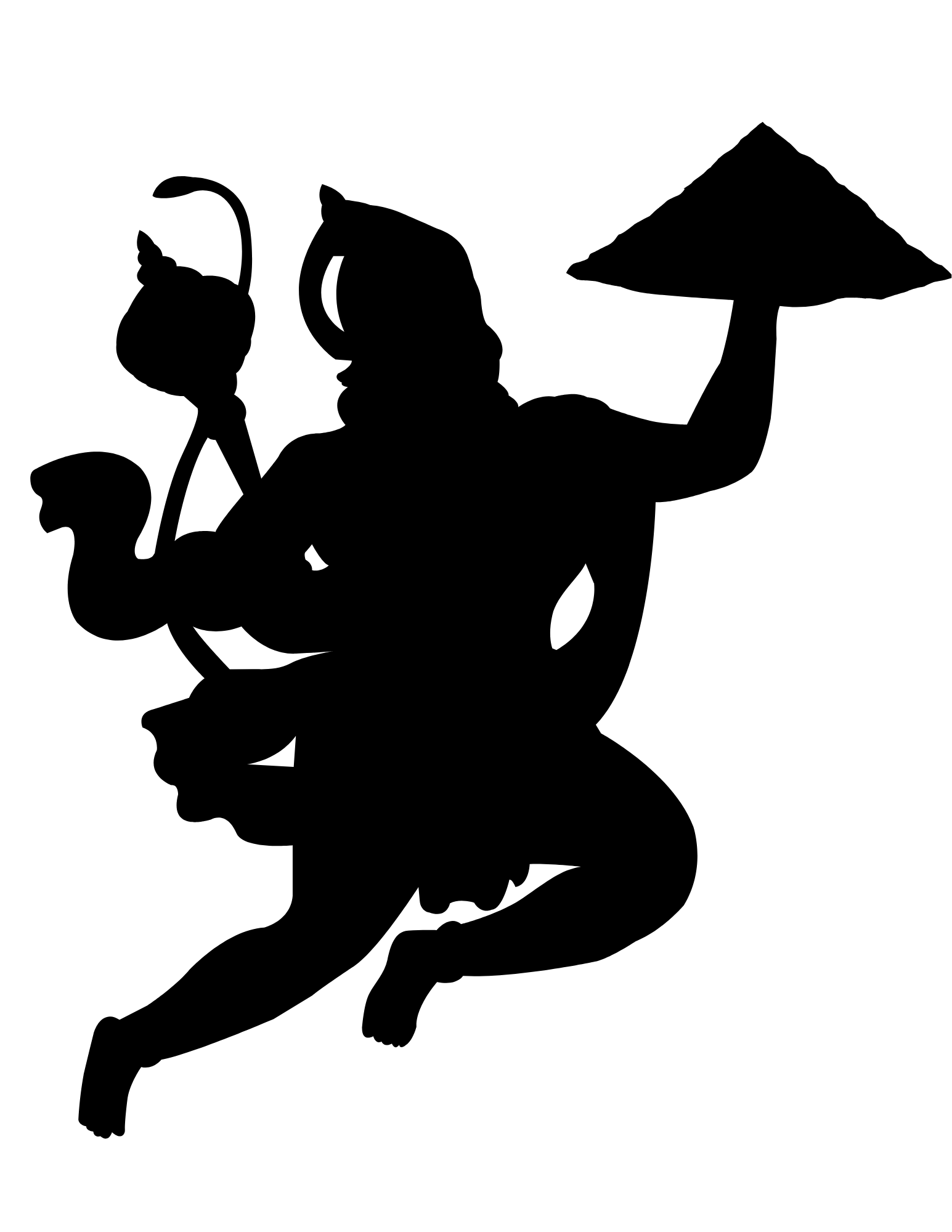 black silhouette of Hanuman