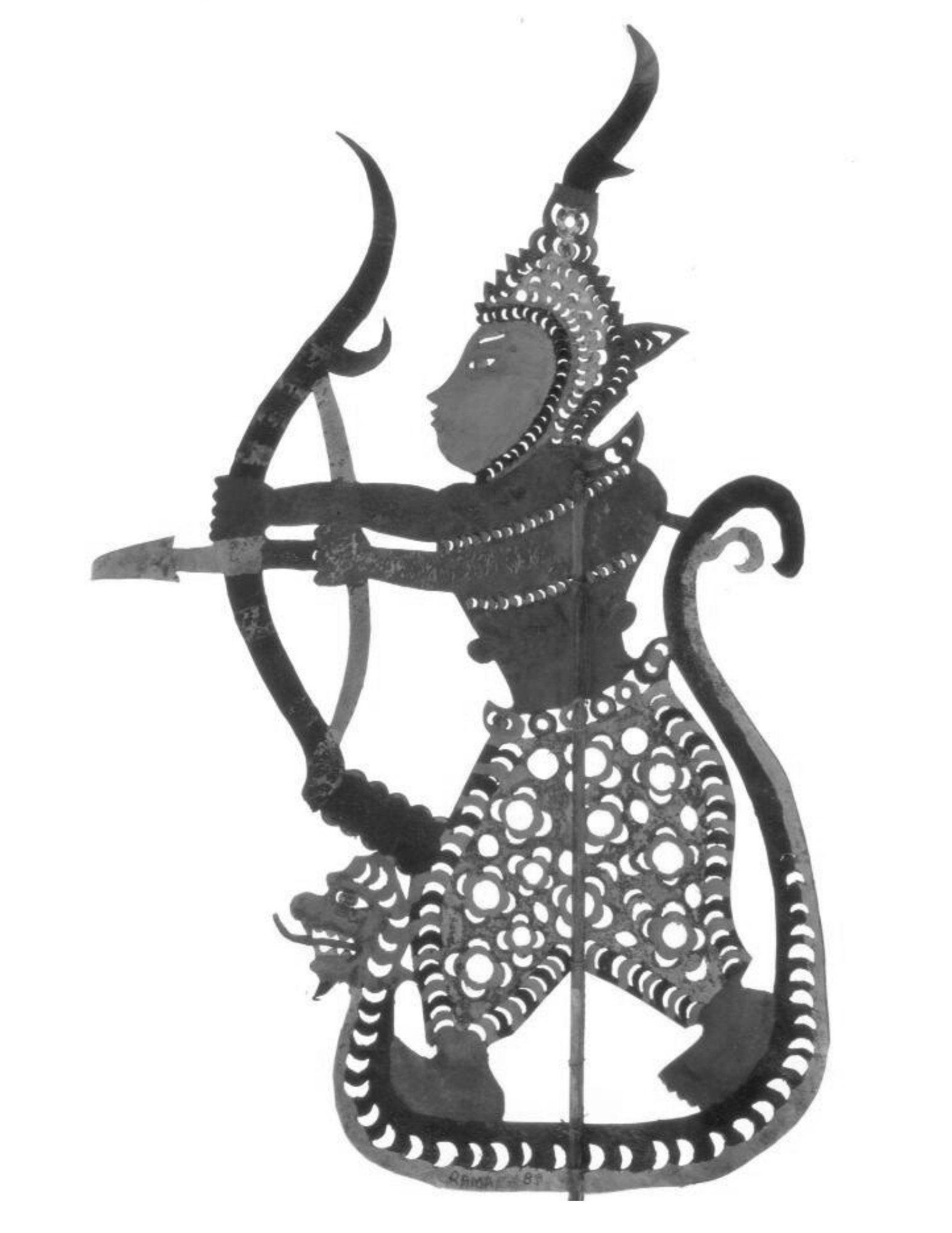black silhouette of Hanuman