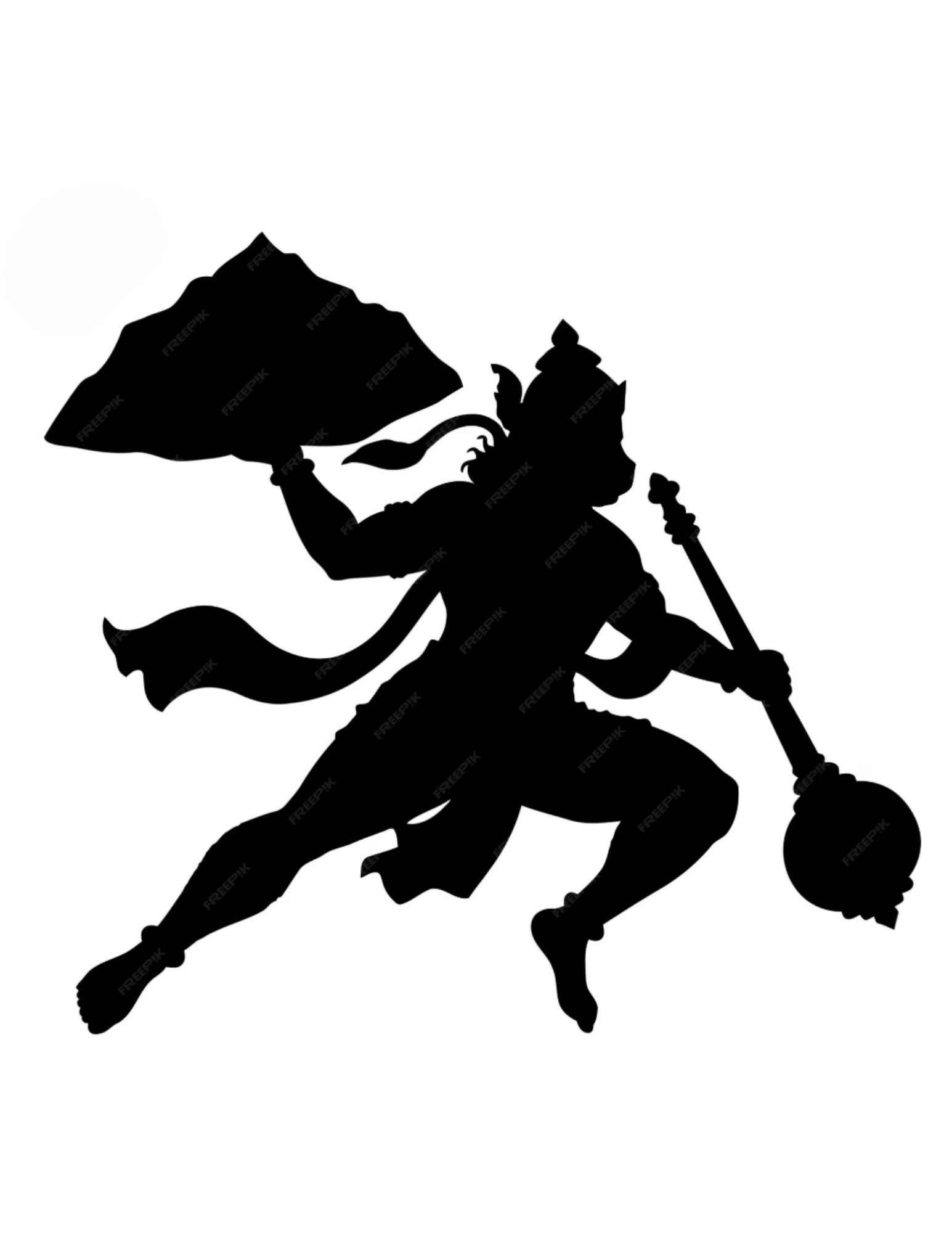 black silhouette Hanuman