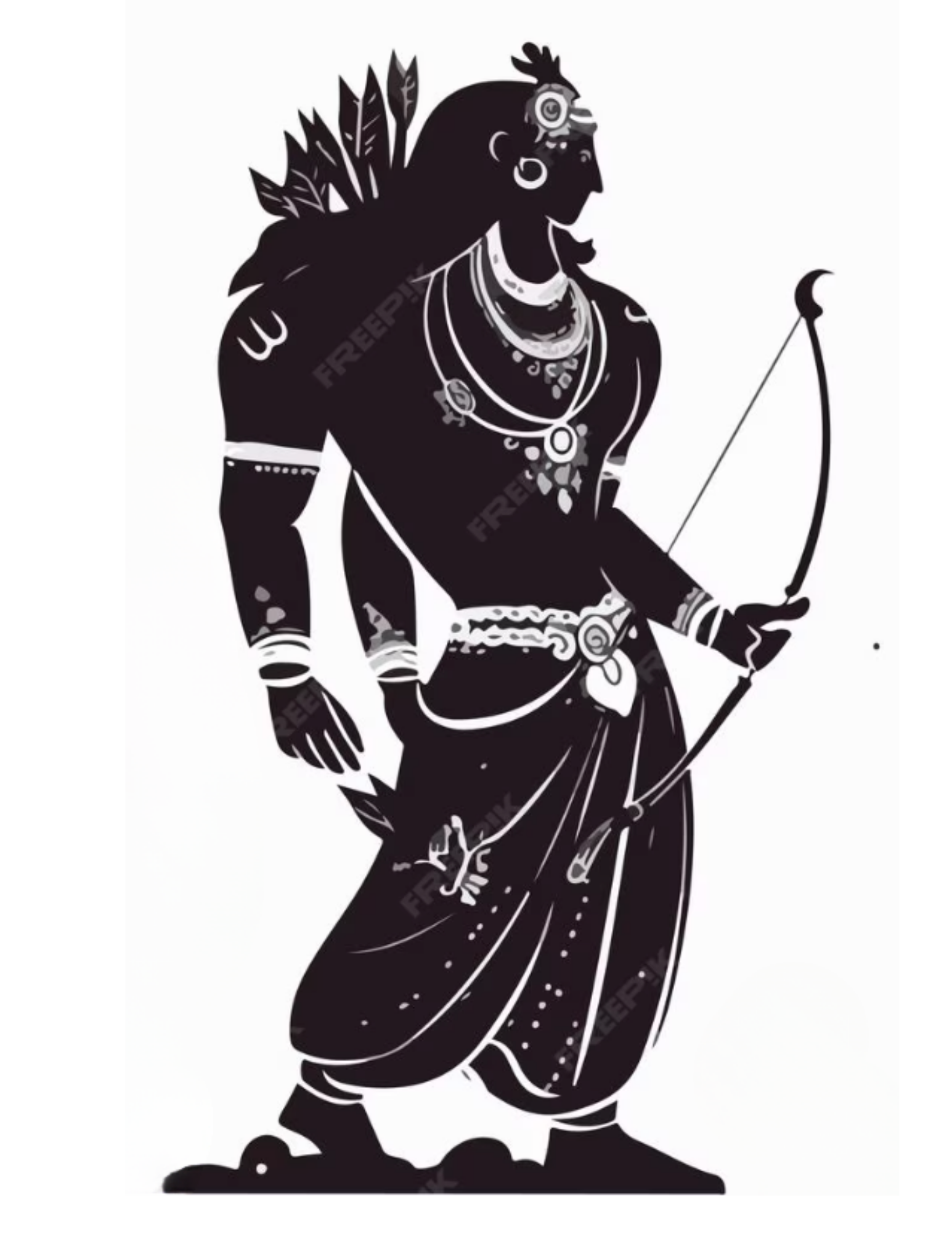 black silhouette of Lord Rama