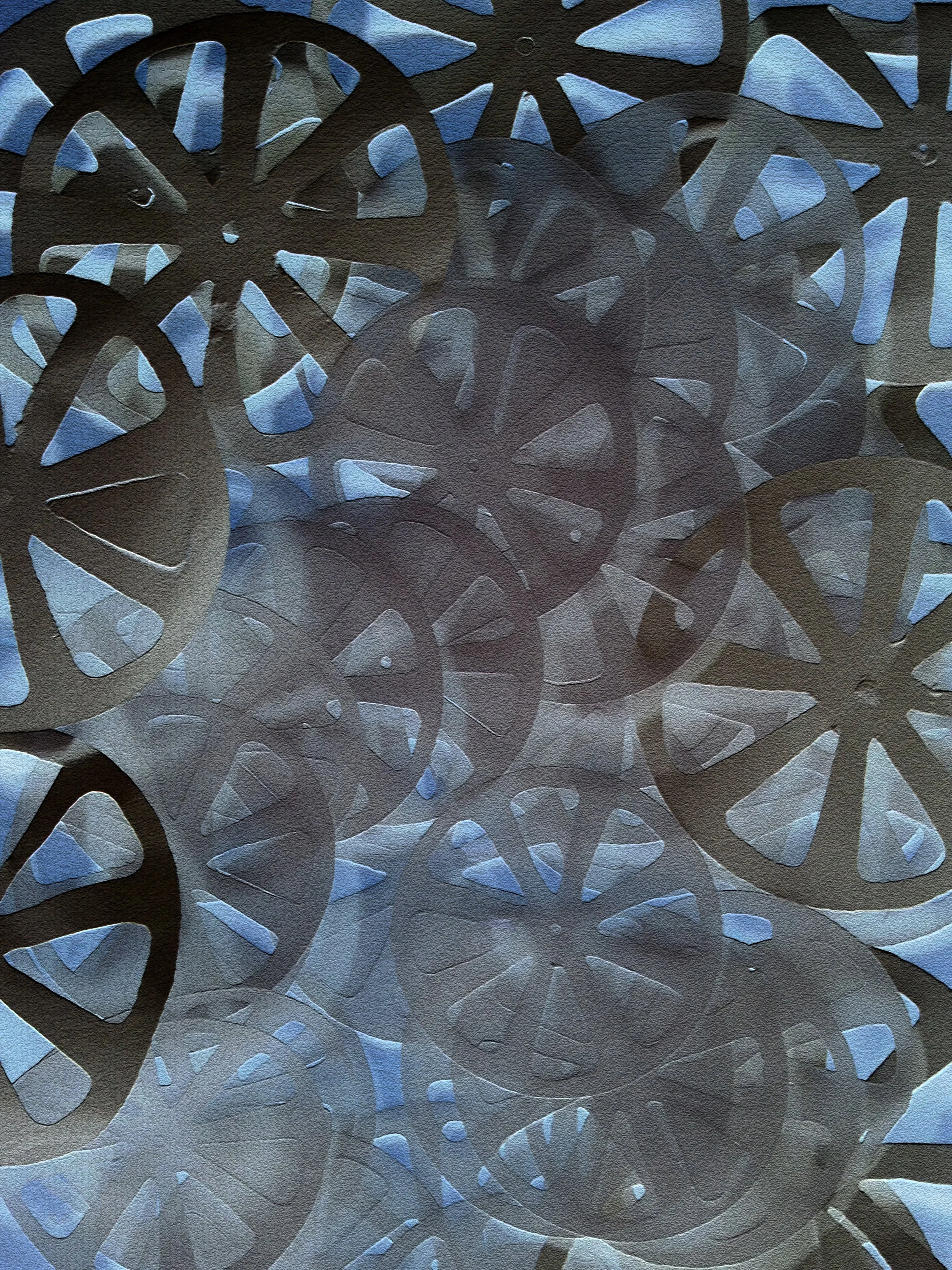 grapefruit shapes on a blue background