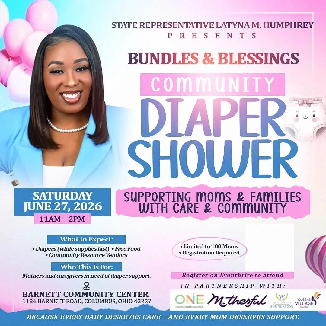 Community diaper shower event flyer