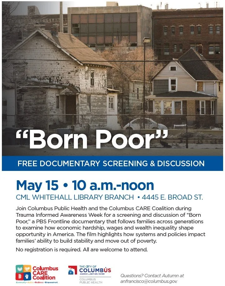 Born Poor movie screening and discussion flyer with details