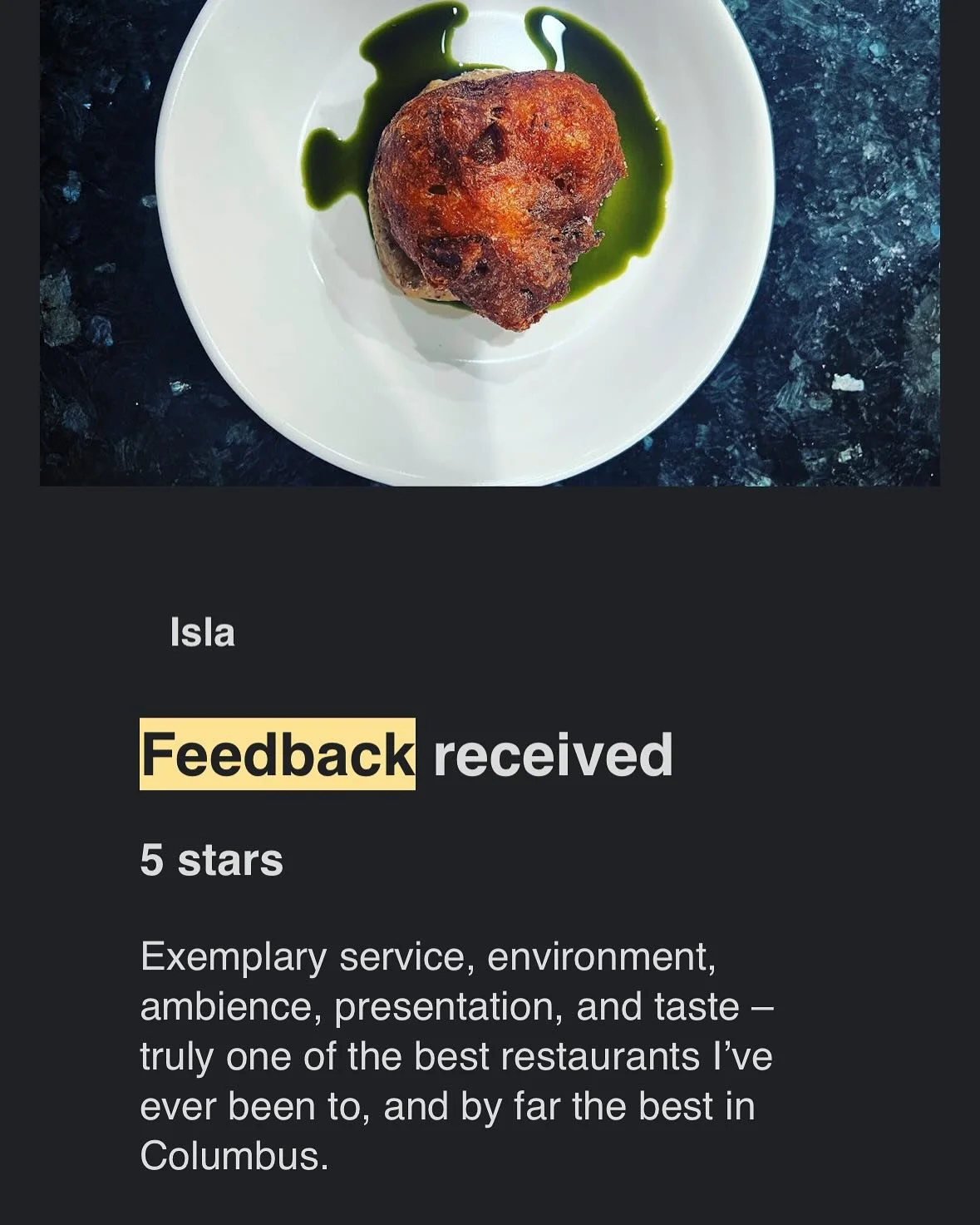 Thank you everyone for all of the support and kind words. Isla is bigger than the food. We are truly grateful and humbled to have created a space that thrives on human connection and memories. We&rsquo;re just getting started!!