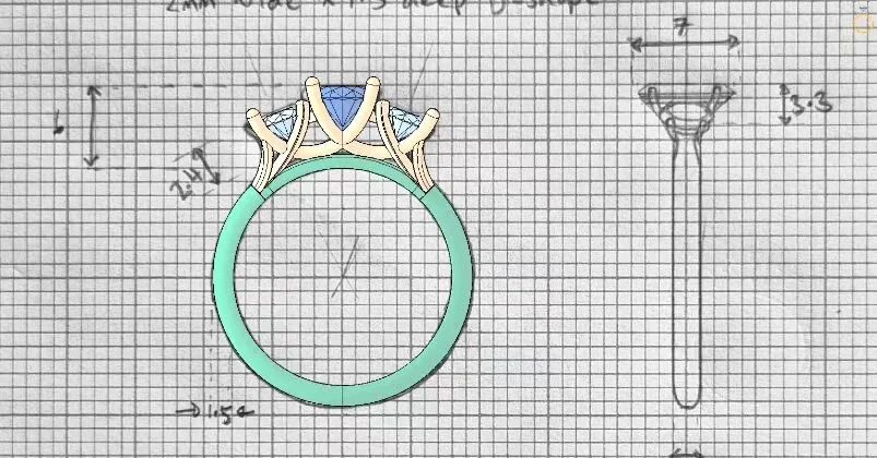 From CAD to finished piece . Lovely to get to work on this beautiful ring for @cathysutherlandjewellery ,and the bride said yes ! 

Let me know if you have any CAD jobs you need help bringing to life . 

#cadjewellery #cadforjewellery #bespokedesign 