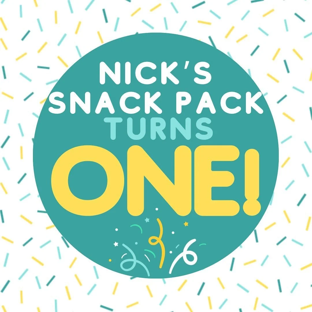 Nick’s Snack Pack Inc. turns 1 today! 🎉🥳🎂
It feels like just yesterday I was figuring out the logistics of how this non-profit could work, bouncing ideas off of anyone who would listen and polling our friends and family to see if they liked