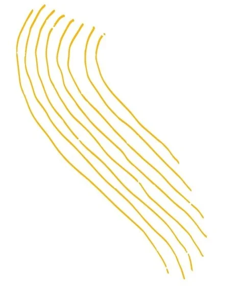 Several yellow wavy lines on a white background.