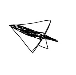 Line drawing of a sailboat with a triangular sail on water.