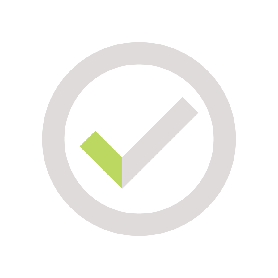 Un bouton de vérification avec une coche verte à l'intérieur.