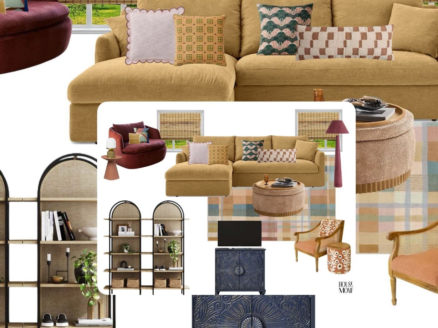 Enjoying clients leaning into color! We prob won&rsquo;t land on this yellow couch because she&rsquo;s really feeling a pink one now. Oh la la - a fun one! 

#designincolor #colorsurroundsus #designinnature #interiordesignhamptonnh