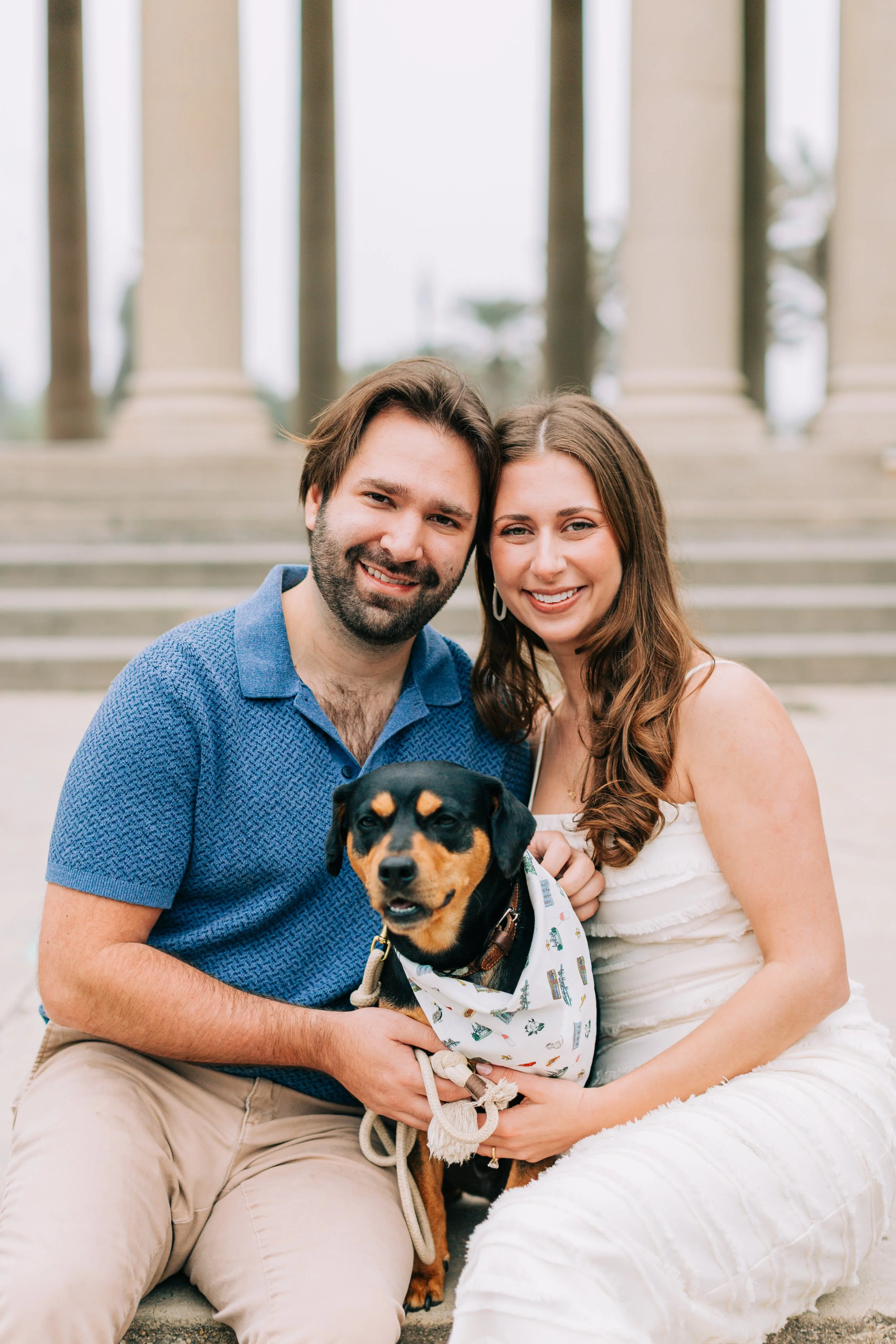 victoria and patrick’s new orleans city park engagement photos with their dog, couple dancing in city park engagement photos, baton rouge wedding photography, sarah shaw photography