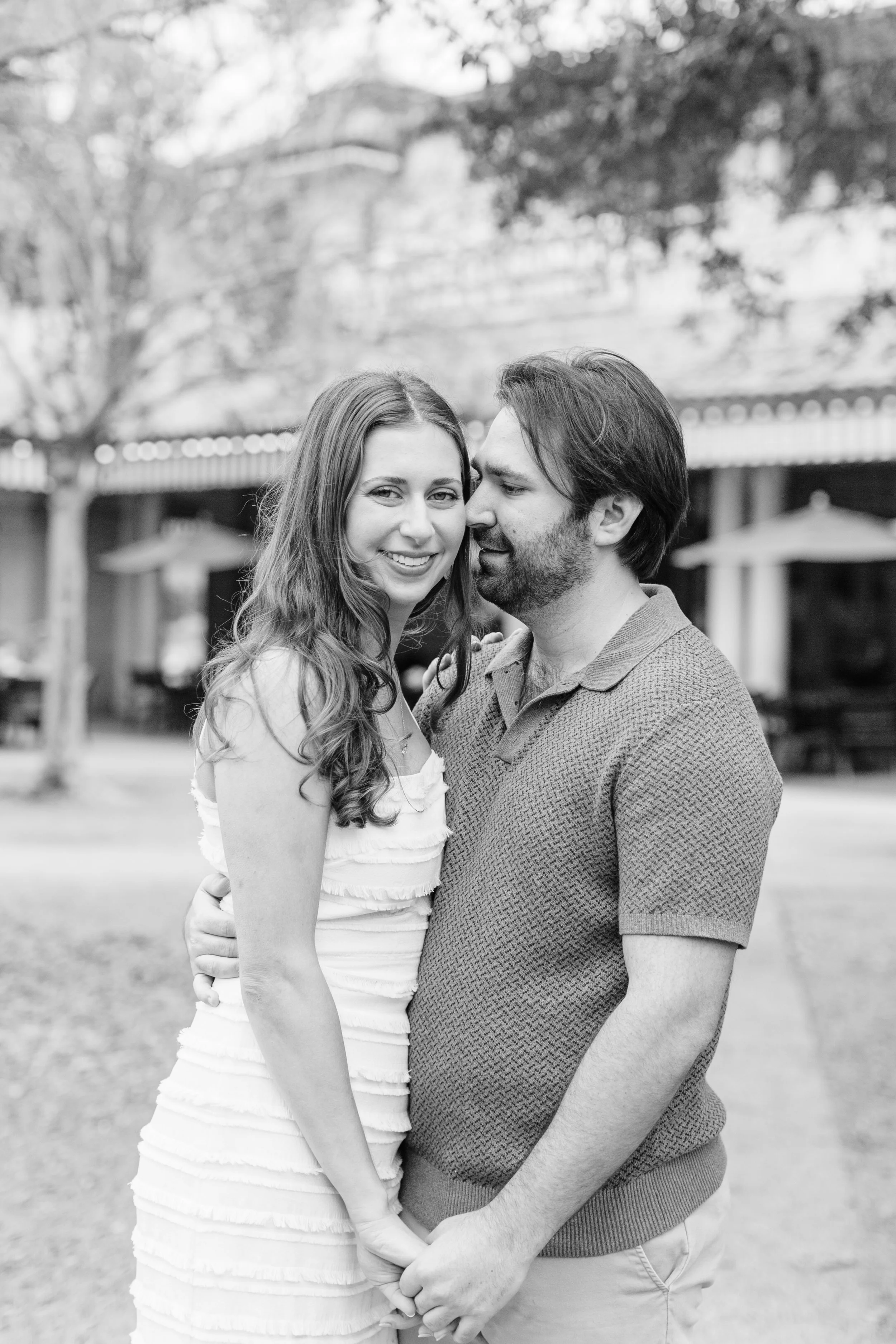 victoria and patrick’s new orleans city park engagement photos, couple dancing in city park in front of café du monde, baton rouge wedding photography, sarah shaw photography