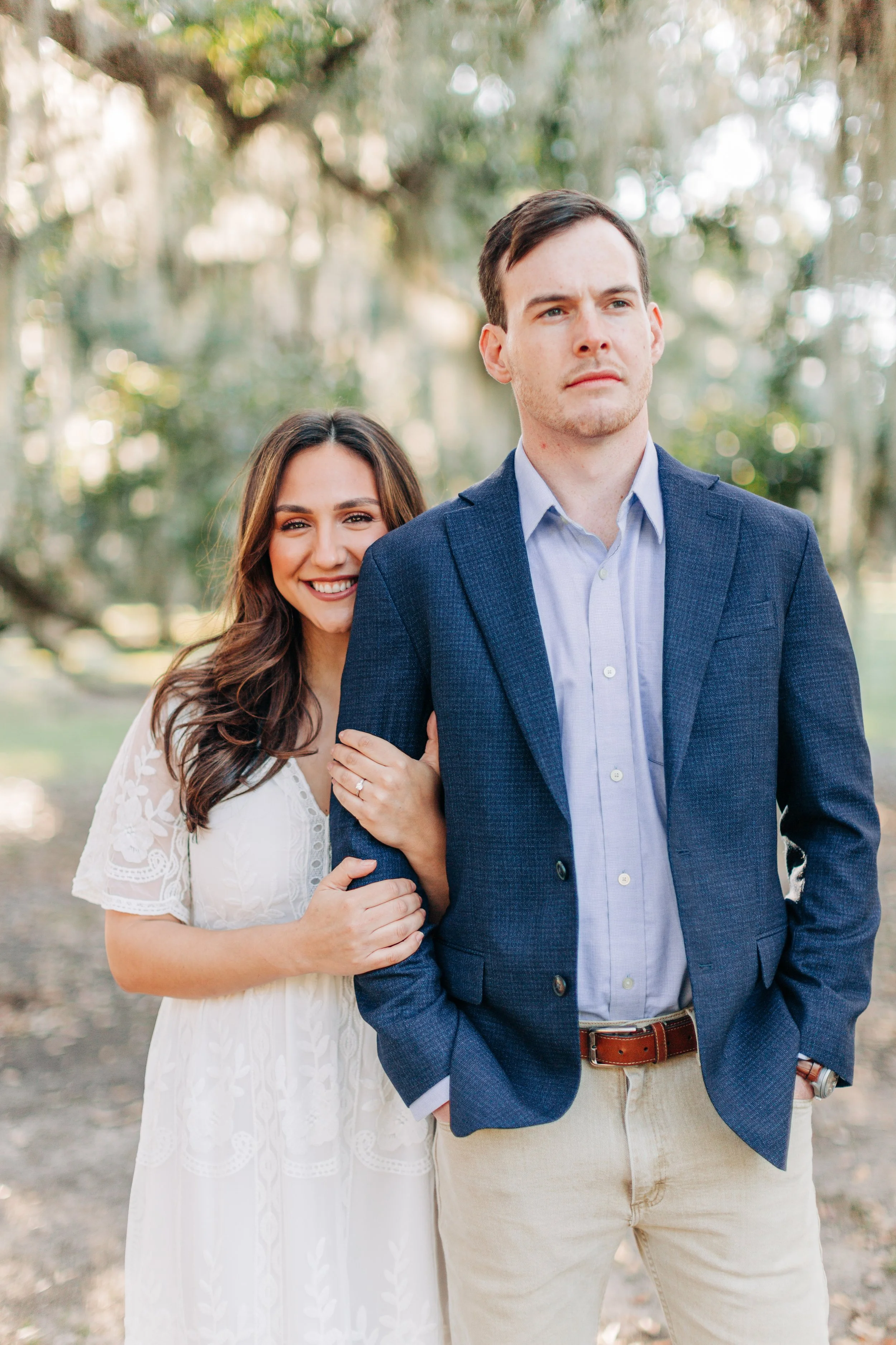 alee and ben’s sunset engagement photos at fontainebleau state park with sarah shaw photography, engagement photos under the mossy oak trees, new orleans engagement photography, baton rouge engagement
