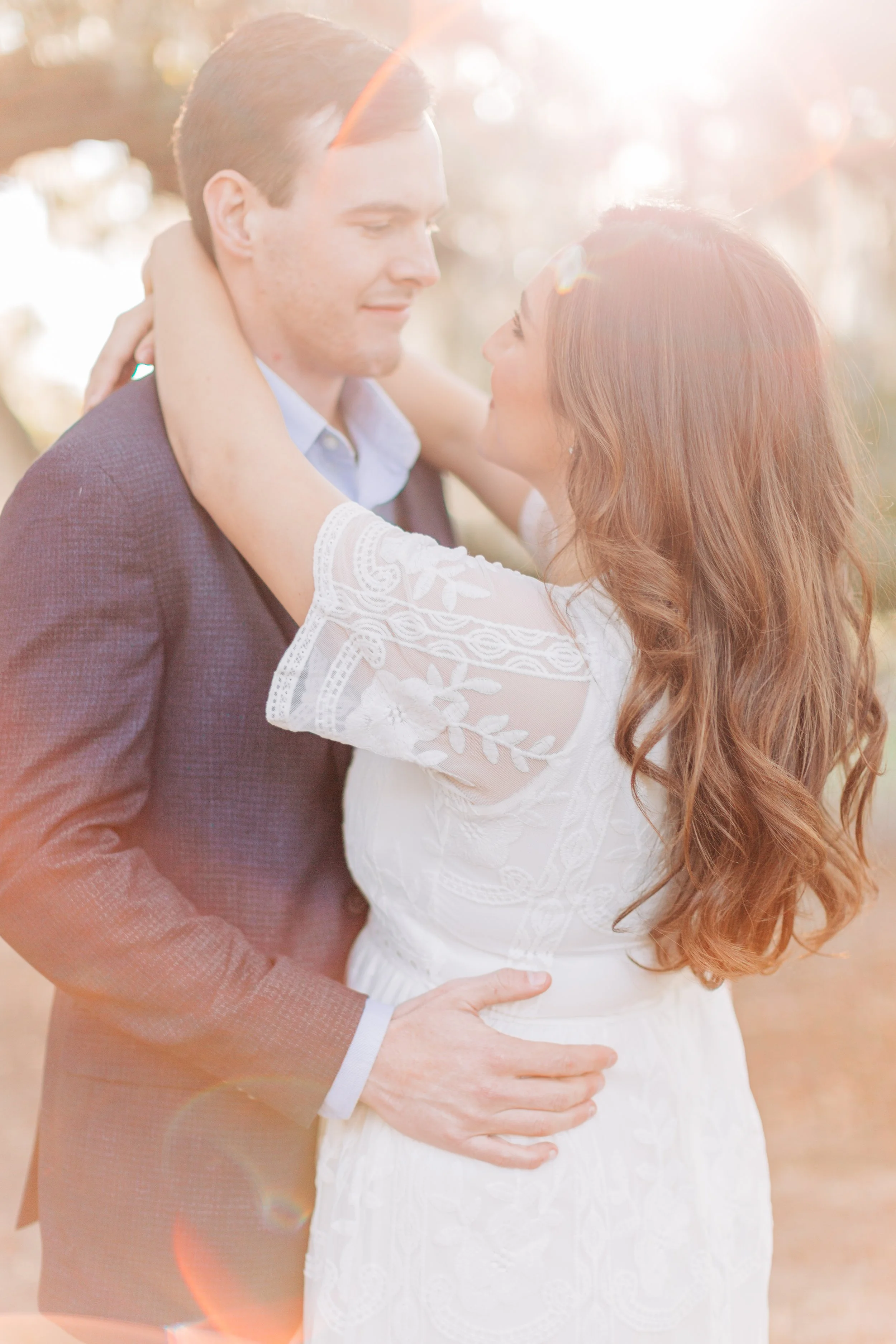 alee and ben’s sunset engagement photos at fontainebleau state park with sarah shaw photography, engagement photos under the mossy oak trees, new orleans engagement photography, baton rouge engagement