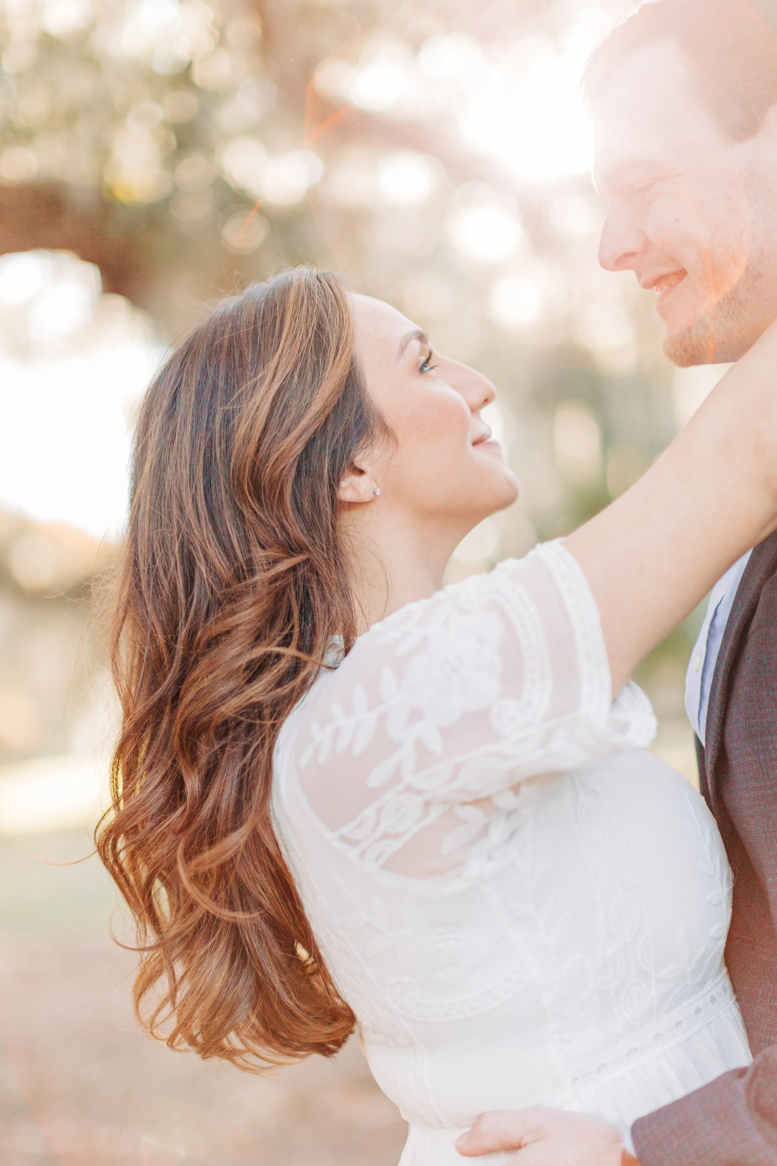 alee and ben’s sunset engagement photos at fontainebleau state park with sarah shaw photography, engagement photos under the mossy oak trees, new orleans engagement photography, baton rouge engagement