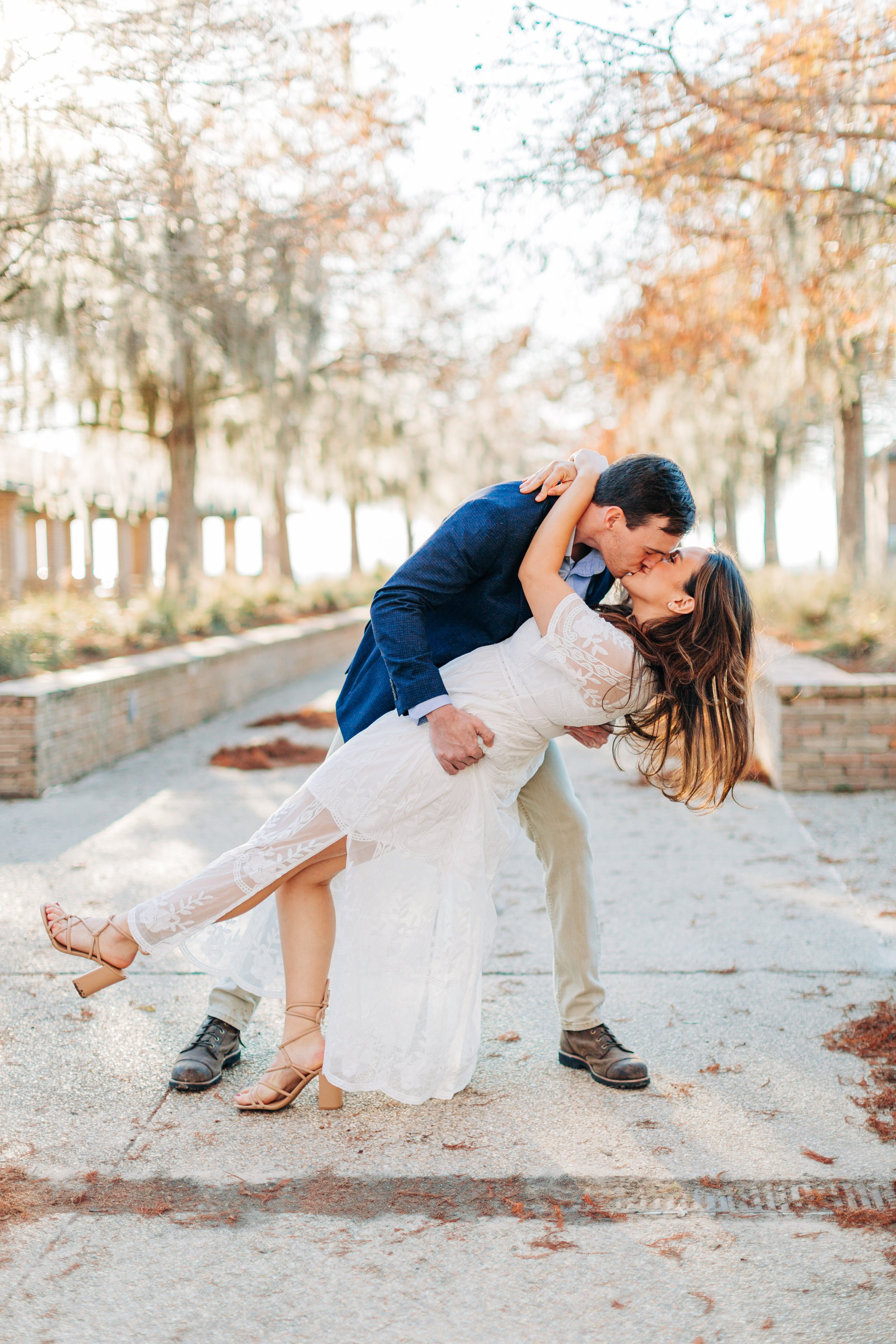 alee and ben’s sunset engagement photos at fontainebleau state park with sarah shaw photography, engagement photos by the water, new orleans engagement photography, baton rouge engagement