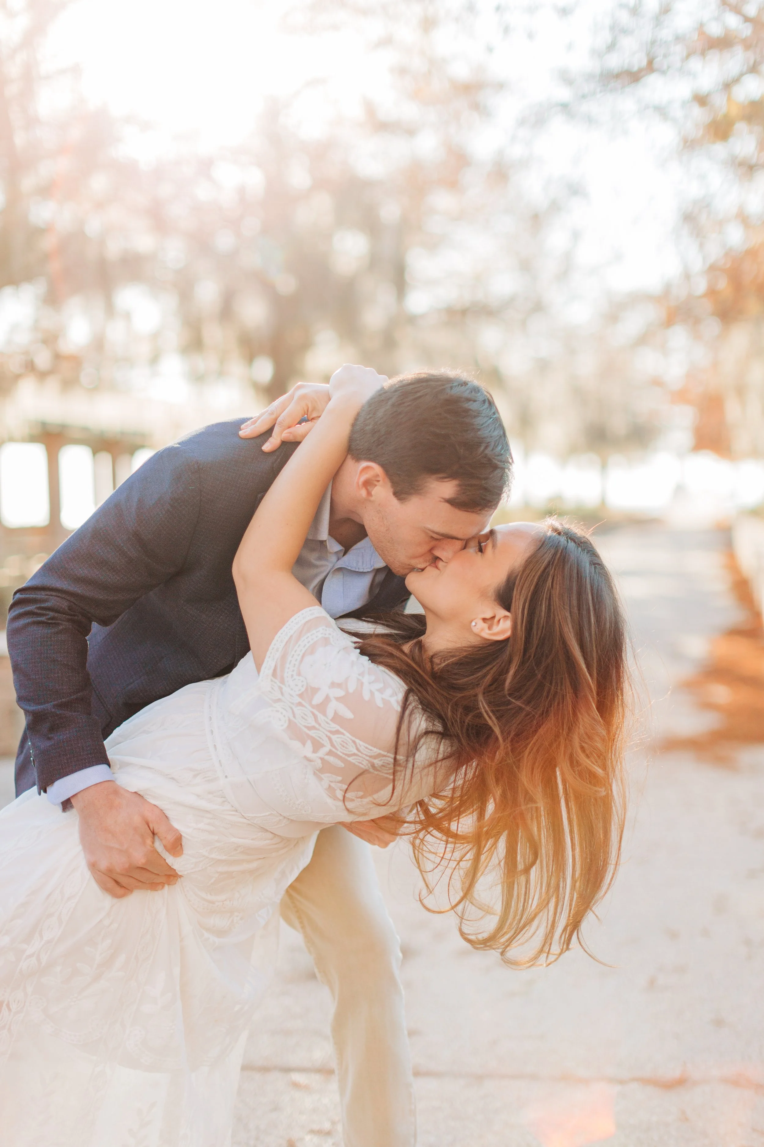 alee and ben’s sunset engagement photos at fontainebleau state park with sarah shaw photography, engagement photos by the water, new orleans engagement photography, baton rouge engagement