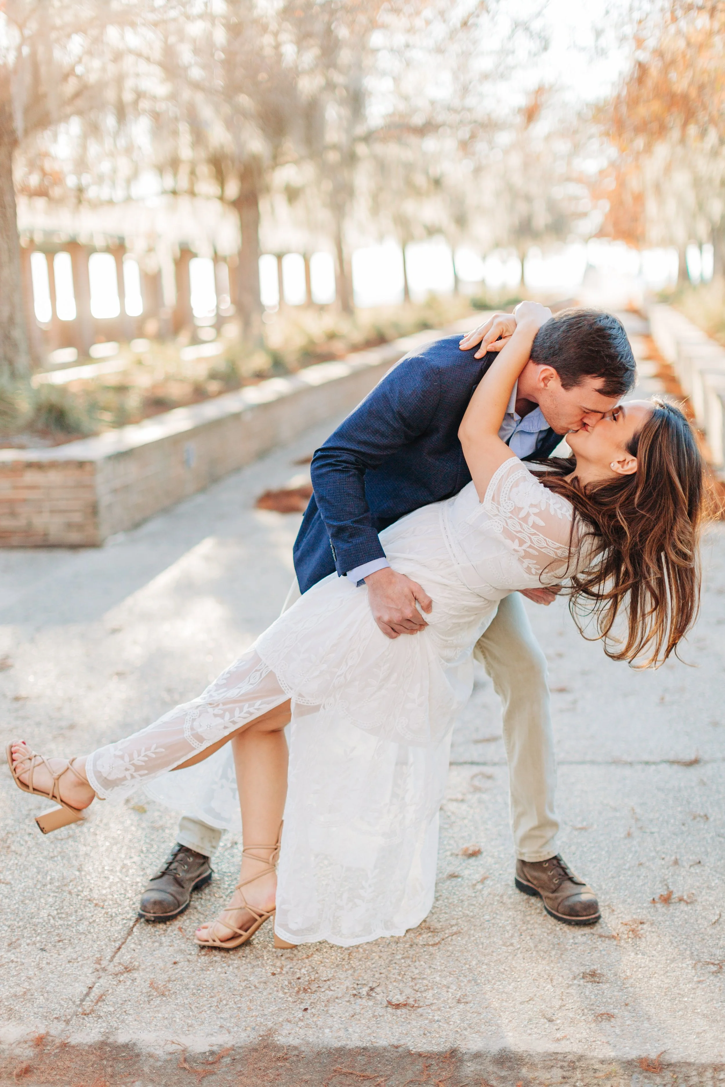 alee and ben’s sunset engagement photos at fontainebleau state park with sarah shaw photography, engagement photos by the water, new orleans engagement photography, baton rouge engagement