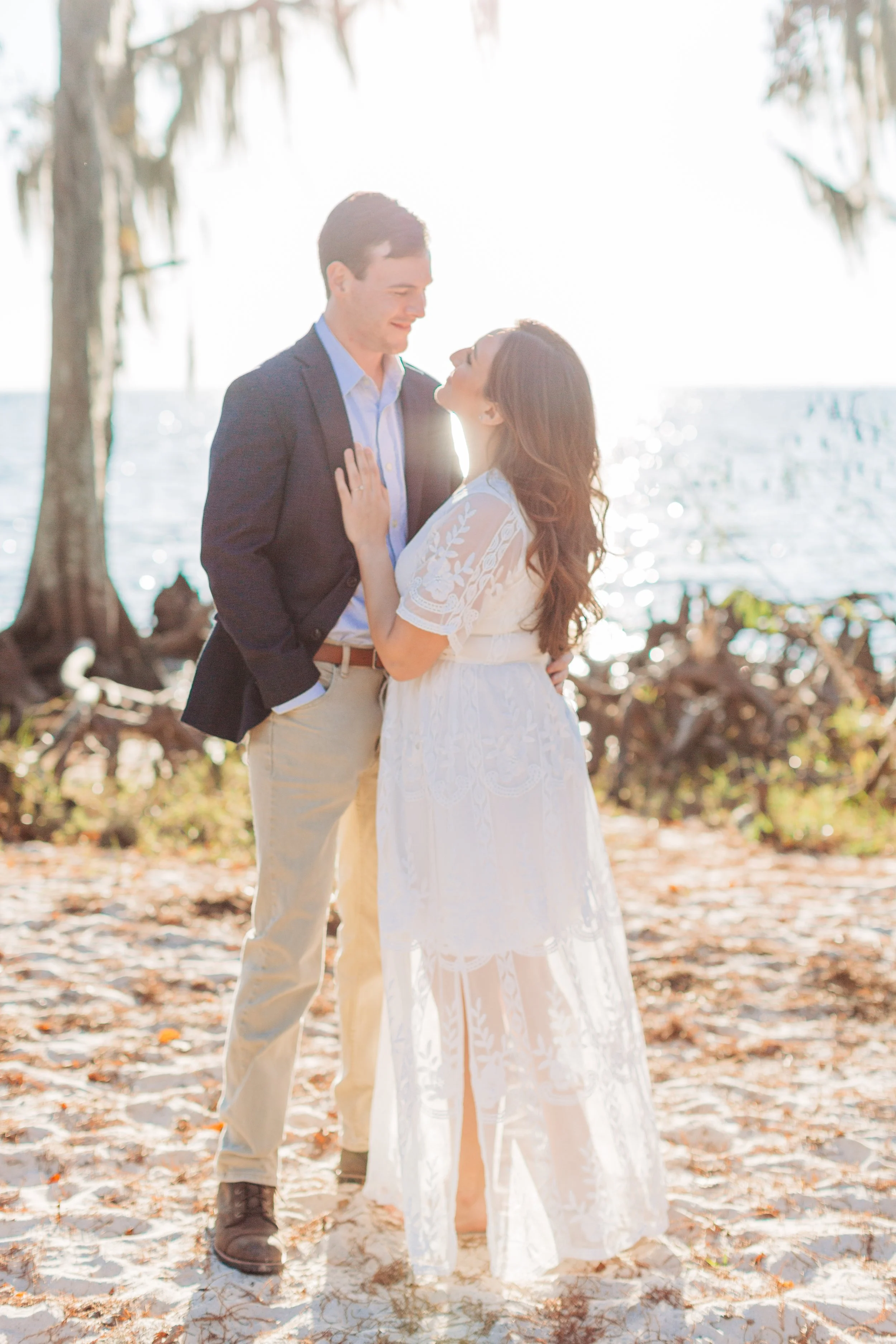 alee and ben’s beach sunset engagement photos at fontainebleau state park with sarah shaw photography, engagement photos on the beach, new orleans engagement photography, baton rouge engagement