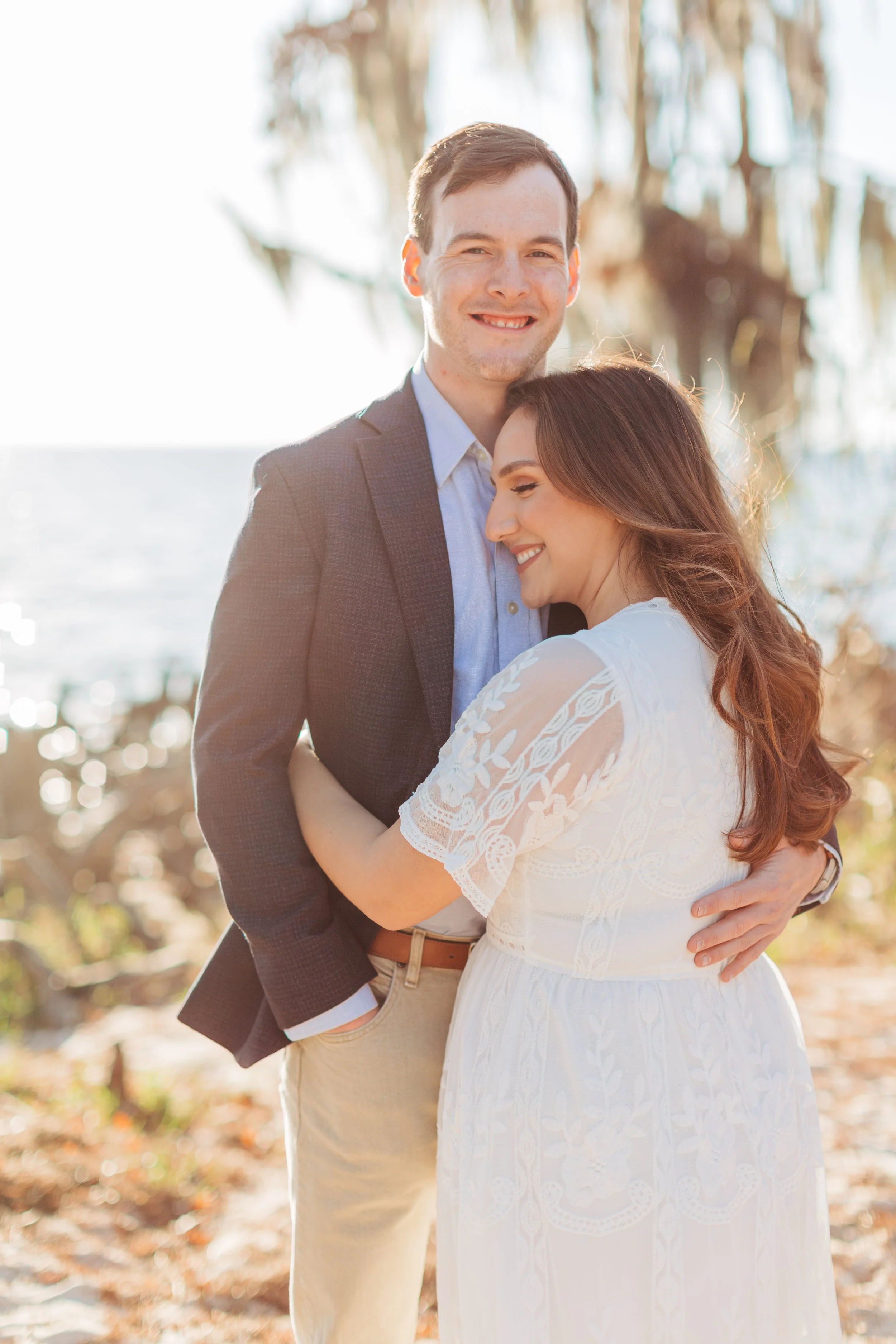 alee and ben’s beach sunset engagement photos at fontainebleau state park with sarah shaw photography, engagement photos on the beach, new orleans engagement photography, baton rouge engagement