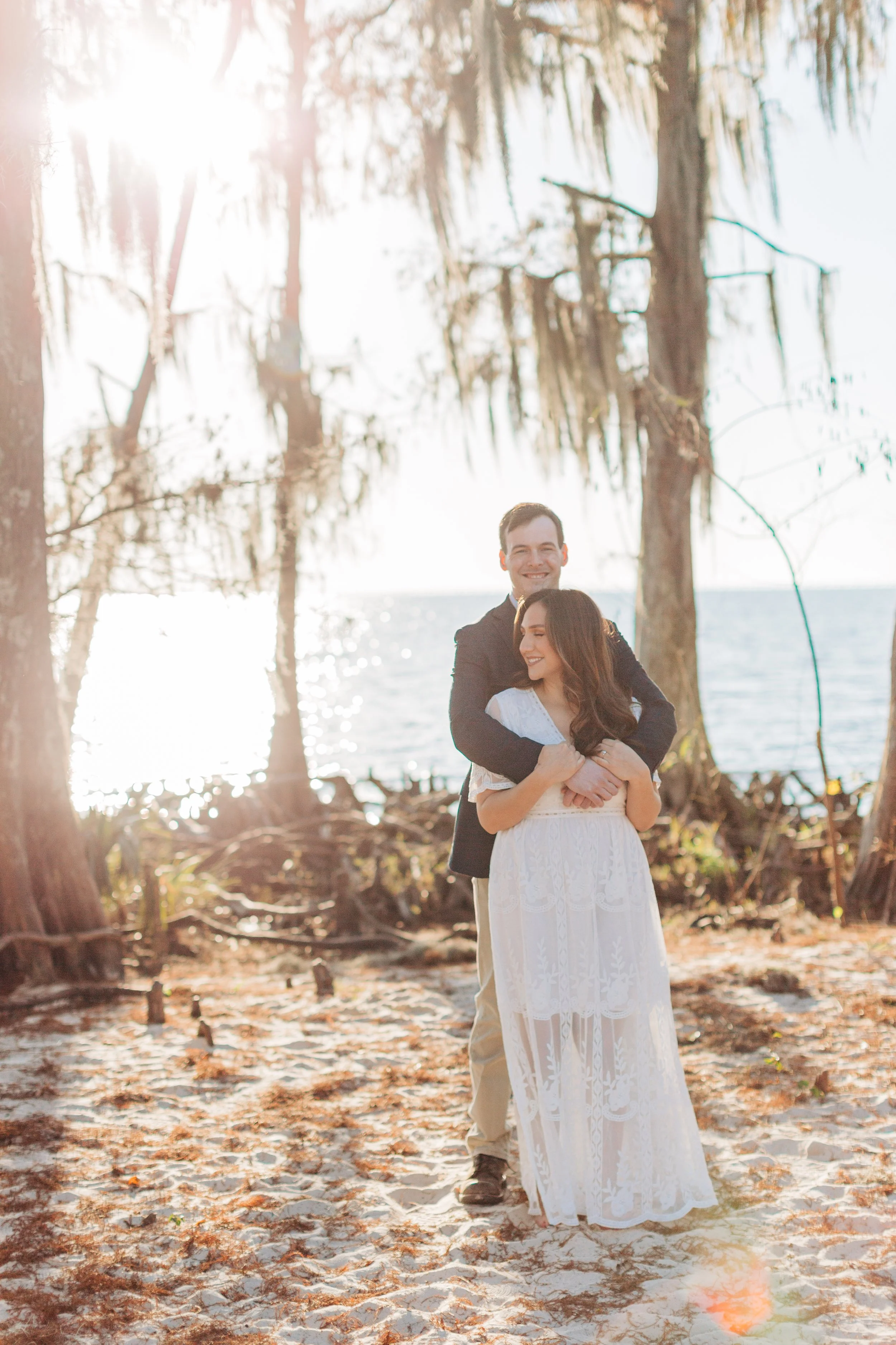 alee and ben’s beach sunset engagement photos at fontainebleau state park with sarah shaw photography, engagement photos on the beach, new orleans engagement photography, baton rouge engagement