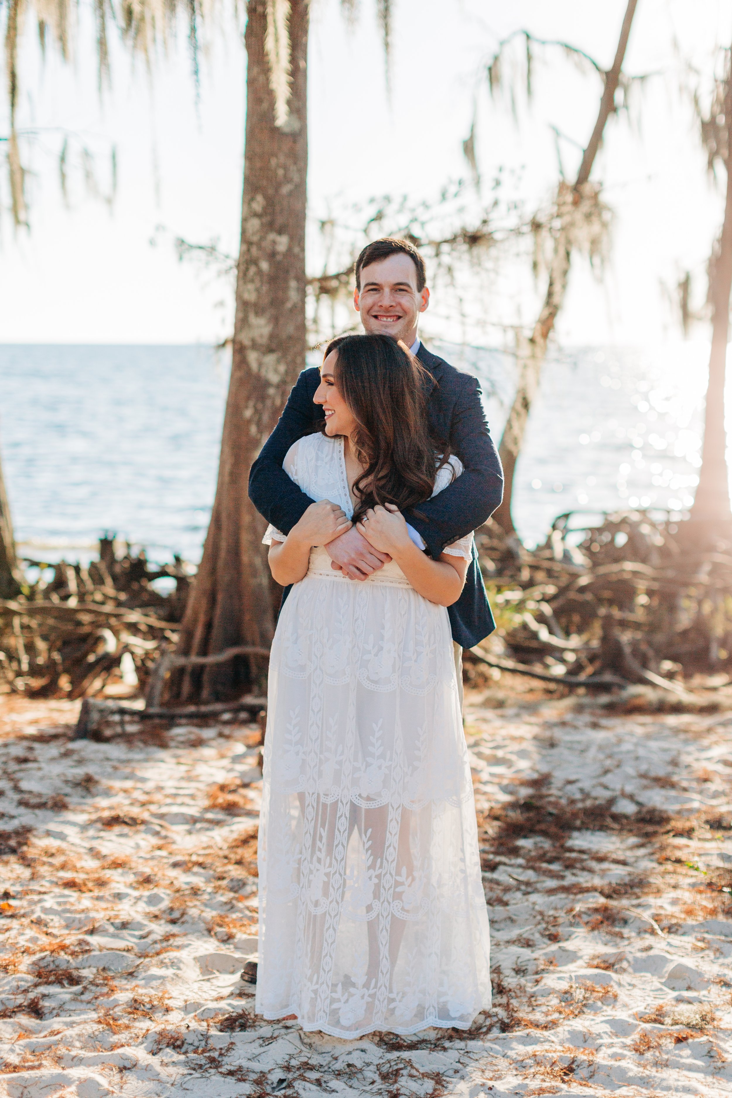 alee and ben’s beach sunset engagement photos at fontainebleau state park with sarah shaw photography, engagement photos on the beach, new orleans engagement photography, baton rouge engagement