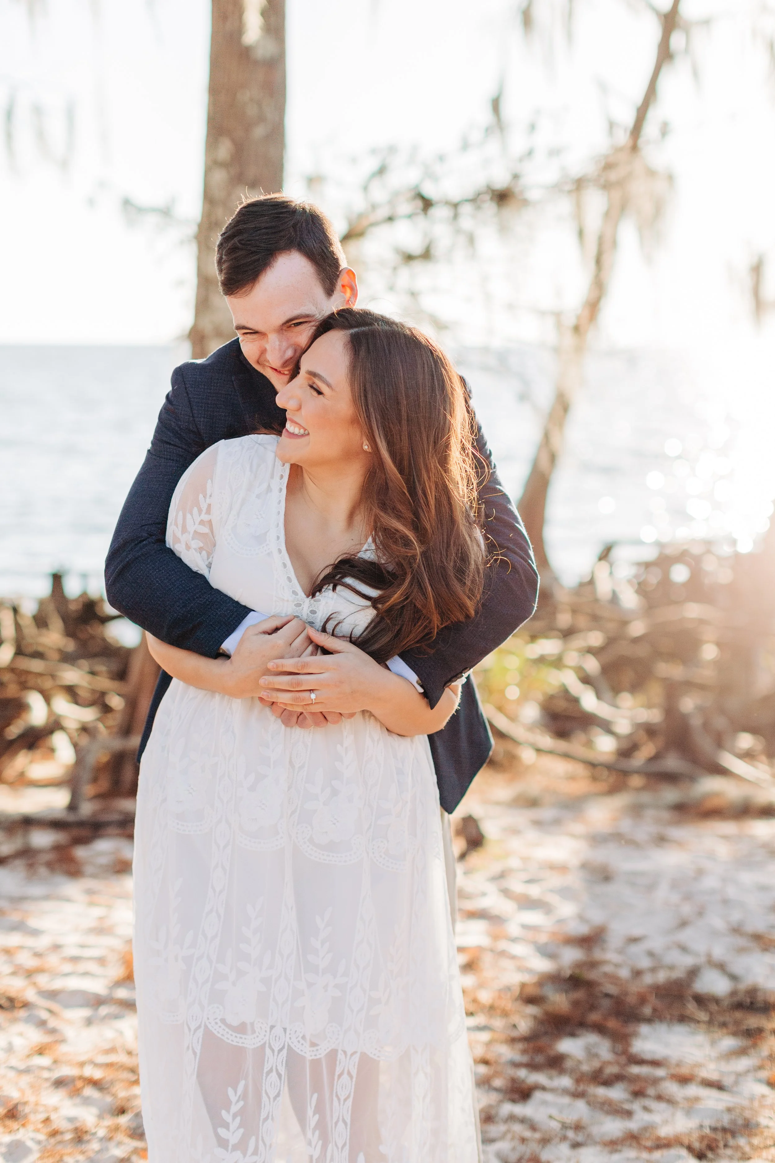 alee and ben’s beach sunset engagement photos at fontainebleau state park with sarah shaw photography, engagement photos on the beach, new orleans engagement photography, baton rouge engagement