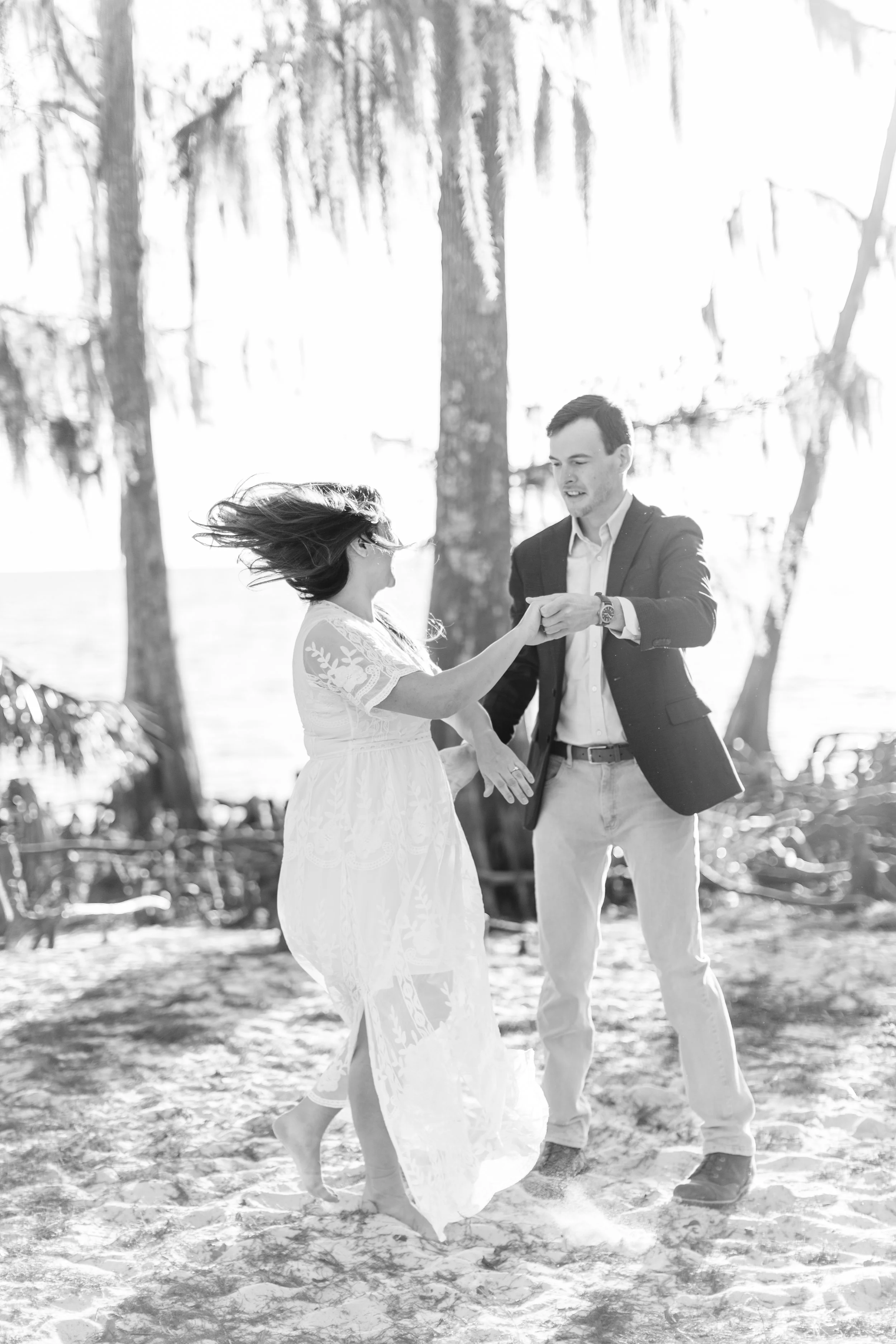 alee and ben’s beach sunset engagement photos at fontainebleau state park with sarah shaw photography, engagement photos on the beach, new orleans engagement photography, baton rouge engagement
