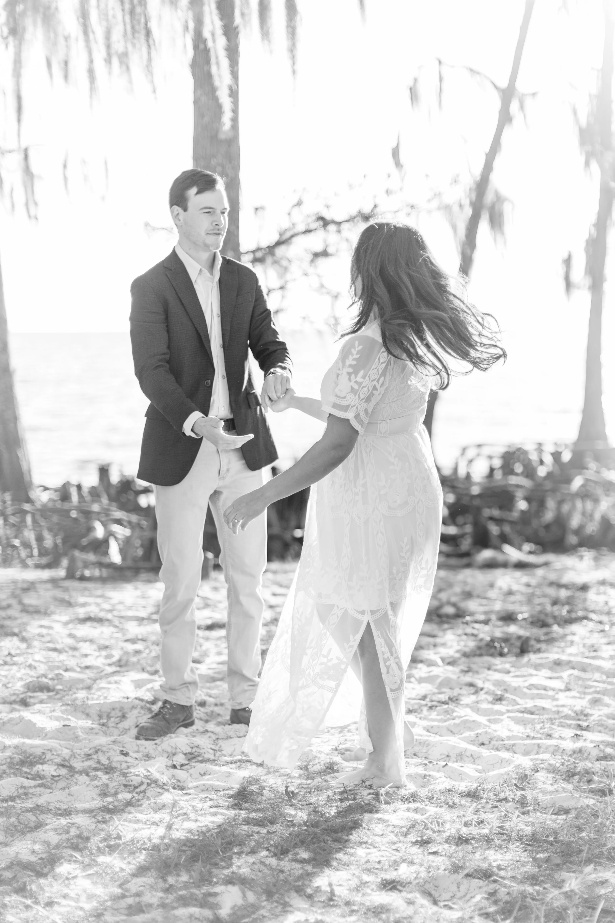 alee and ben’s beach sunset engagement photos at fontainebleau state park with sarah shaw photography, engagement photos on the beach, new orleans engagement photography, baton rouge engagement
