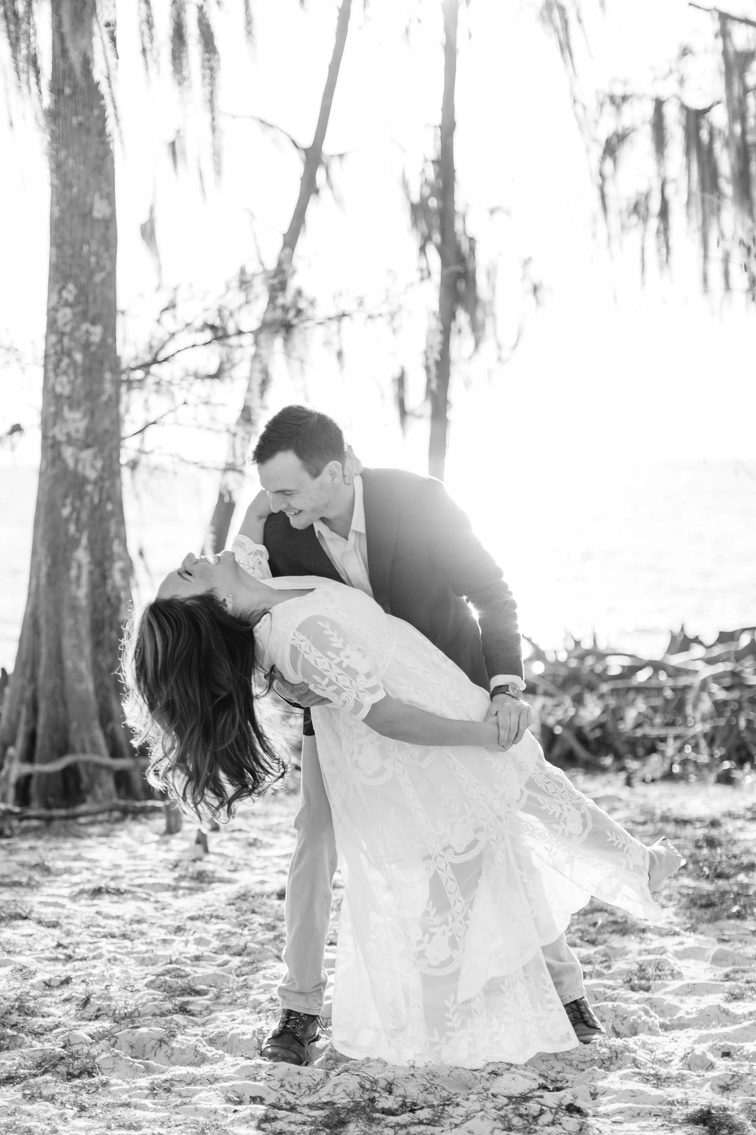 alee and ben’s beach sunset engagement photos at fontainebleau state park with sarah shaw photography, engagement photos on the beach, new orleans engagement photography, baton rouge engagement