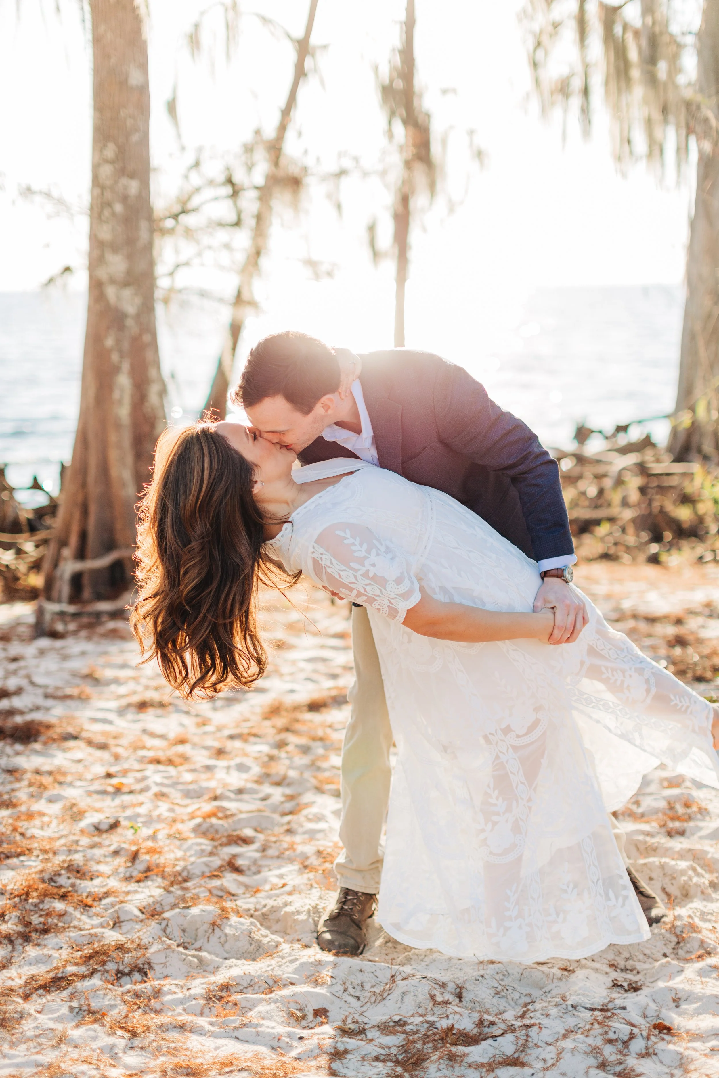 alee and ben’s beach sunset engagement photos at fontainebleau state park with sarah shaw photography, engagement photos on the beach, new orleans engagement photography, baton rouge engagement