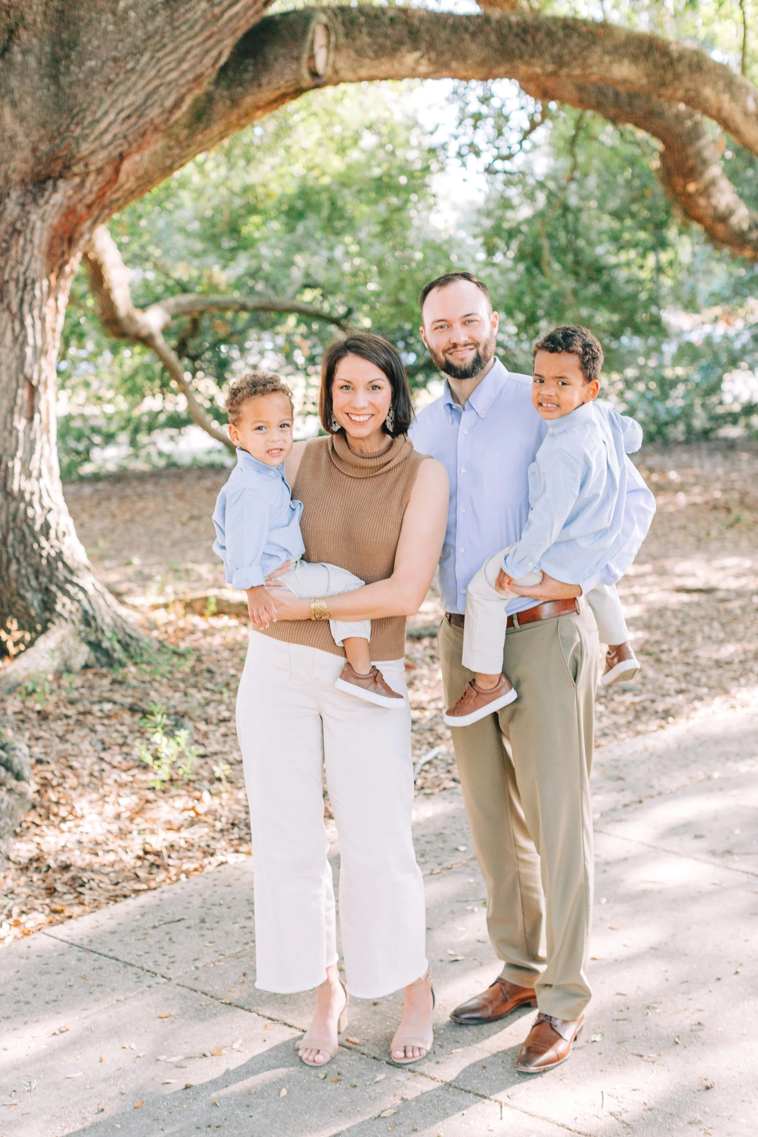 baton rouge family photography at city park in fall, lsu area family portraits