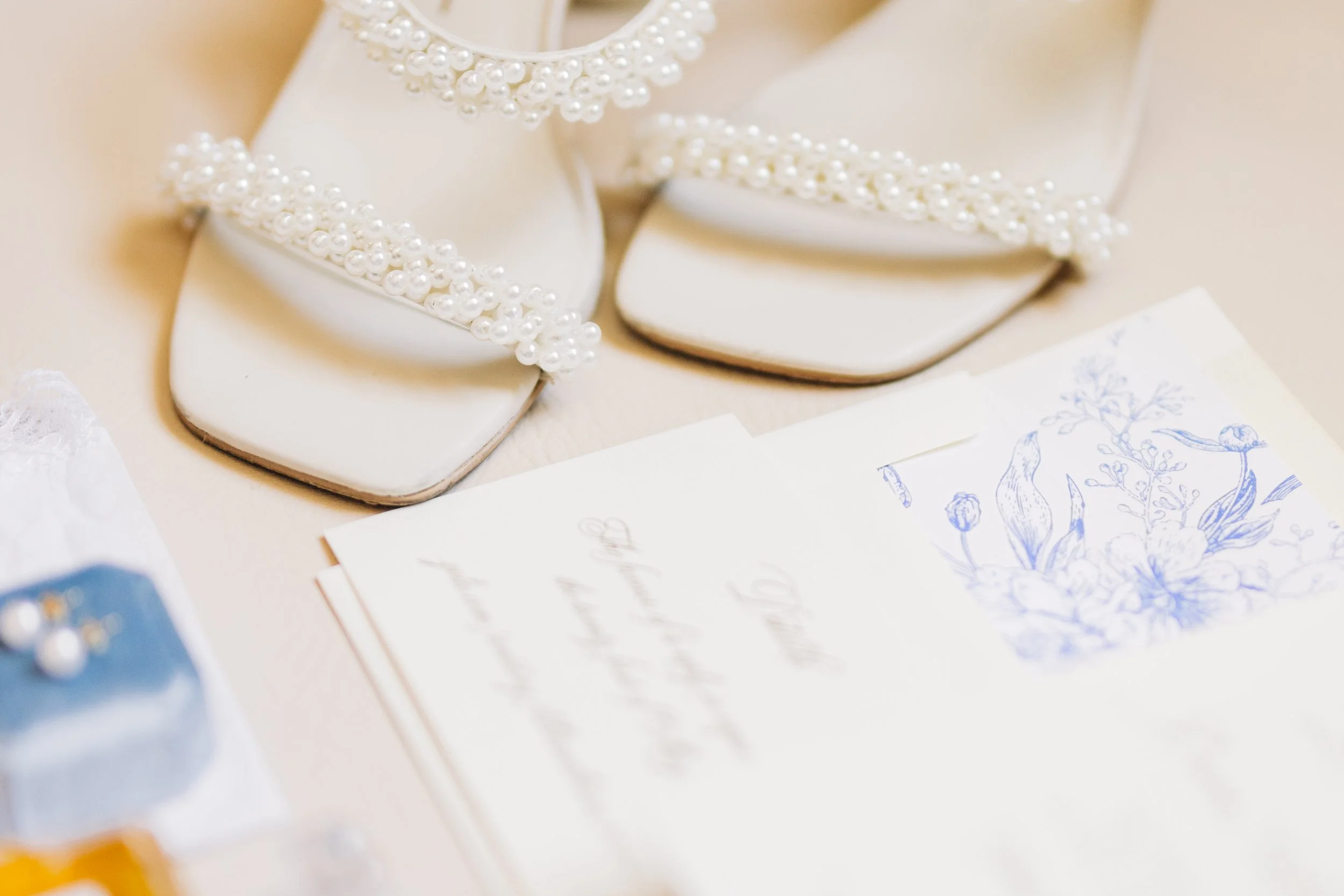 Bridal shoes with pearls Baton Rouge wedding