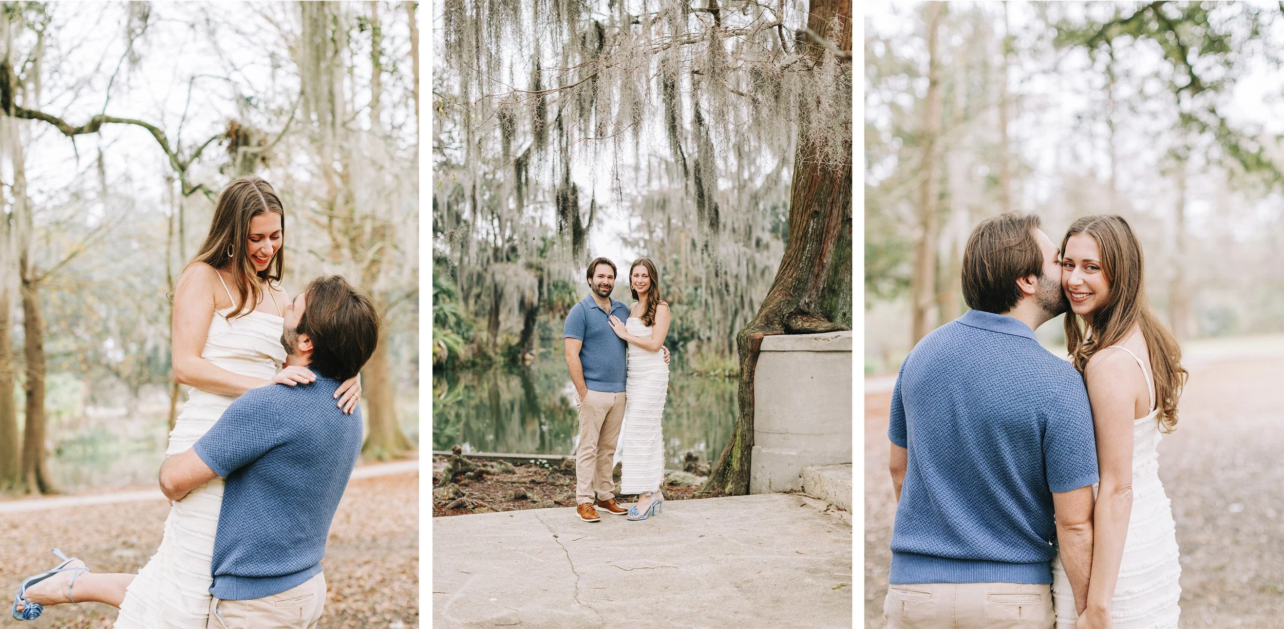 victoria and patrick’s new orleans city park engagement photos, couple standing in front of swamp, mossy engagement photos, baton rouge wedding photography, baton rouge engagement photography, sarah shaw photography, new orleans engagement photograph