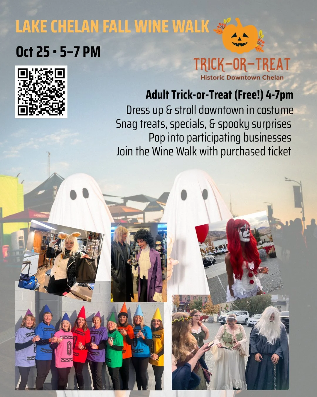 Get ready for some Halloween fun! Join Silver Bell Winery and many others next Saturday, October 25th, for the Fall Wine Walk. Find Savanna and Zach, costumes and all, pouring your favorite Silver Bell wines at The Starry Owl in downtown Chelan! 👻🎃