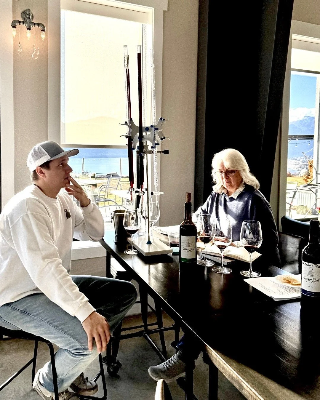 We&rsquo;ve been doing some wine blending!⁠
⁠
Diane and Zach are dialing in the 2022 vintage, working through the blends and narrowing in on the final profiles. (Peep the bottles on the table 👀)⁠
⁠
Which Silver Bell staple are you most excited for -