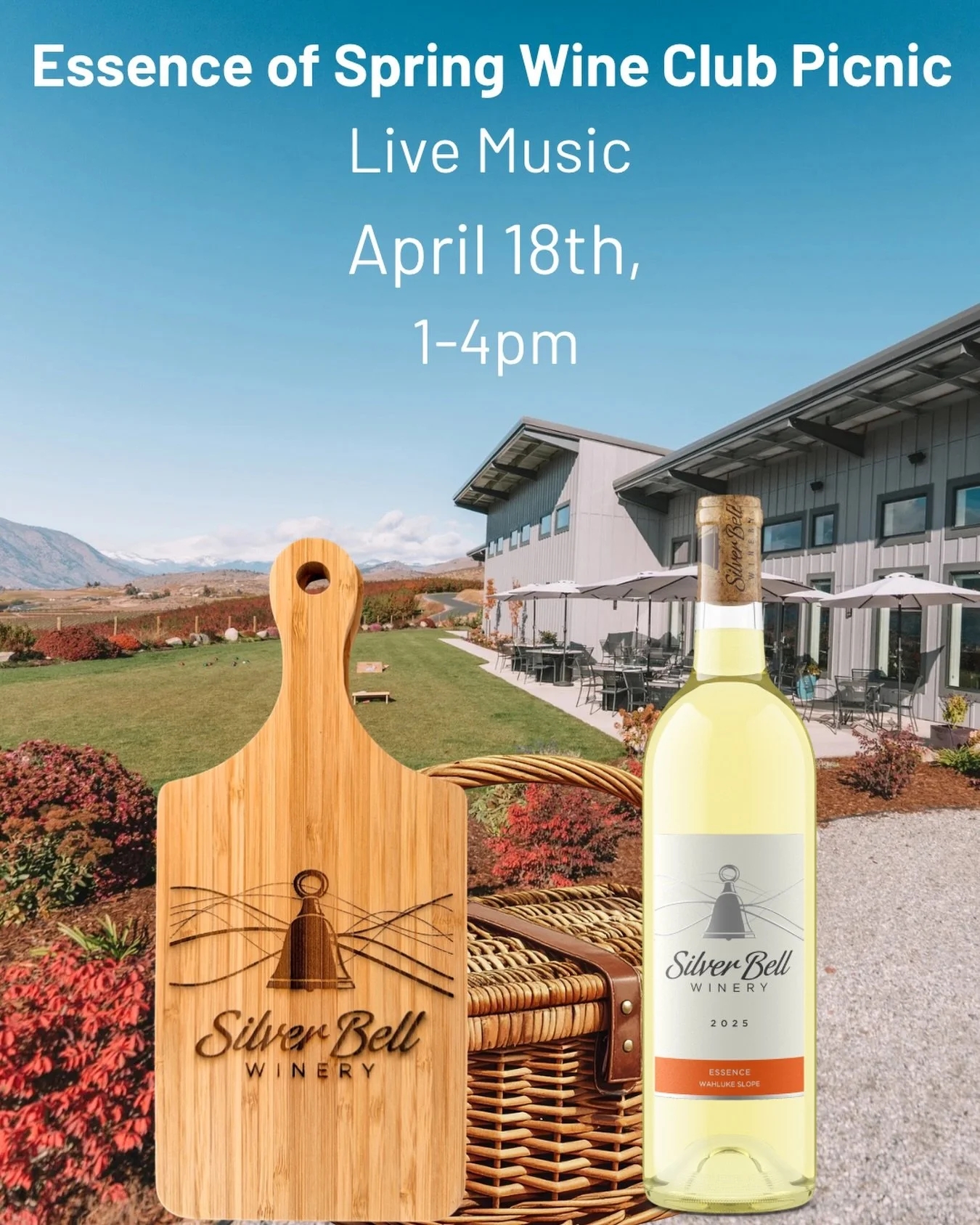 This Saturday, from 1-4 we are throwing a fun Essence of Spring Wine Club Picnic! This event is open to the public and for our wine club to enjoy a little extra fun while picking up their allotment! We will have Live Music and gourmet picnic baskets 