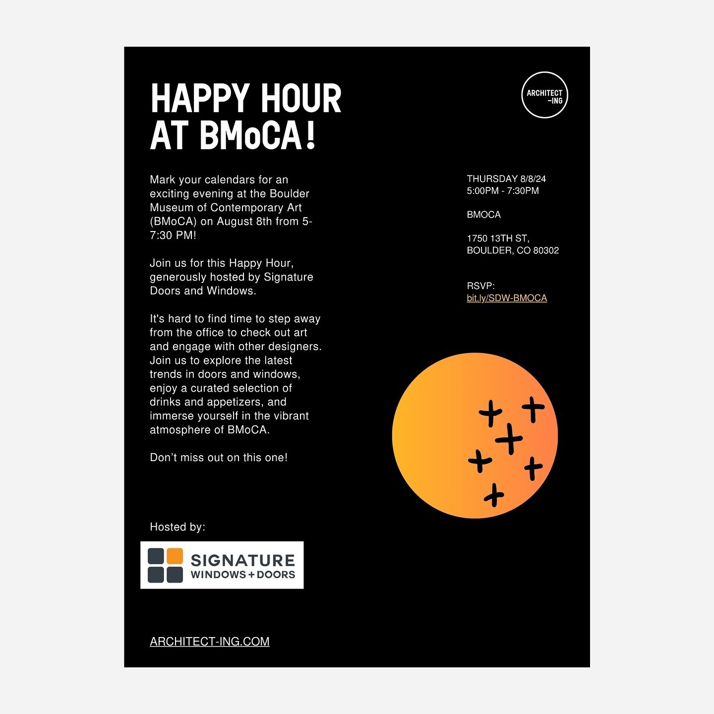 Mark your calendars for an exciting evening at the Boulder Museum of Contemporary Art (BMoCA) on August 8th from 5-7:30 PM! 

Join us for this Happy Hour, generously hosted by @signaturewd. RSVP at the link in our bio.

It&rsquo;s hard to find time t