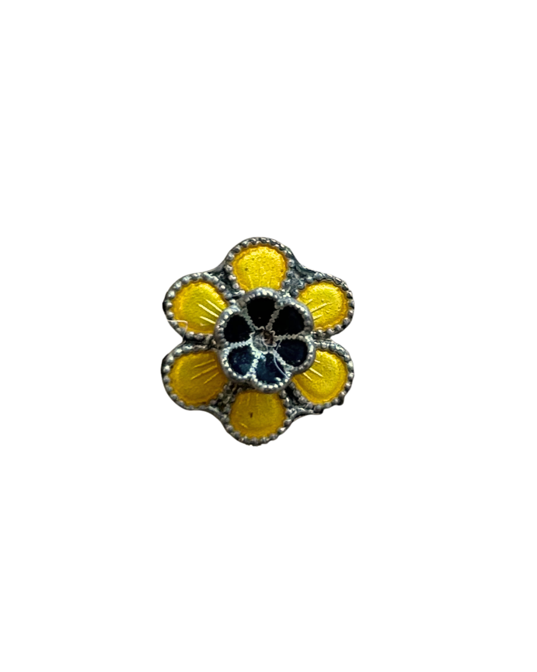Antique Yellow Enamel Flower ~ ADD ON ONLY