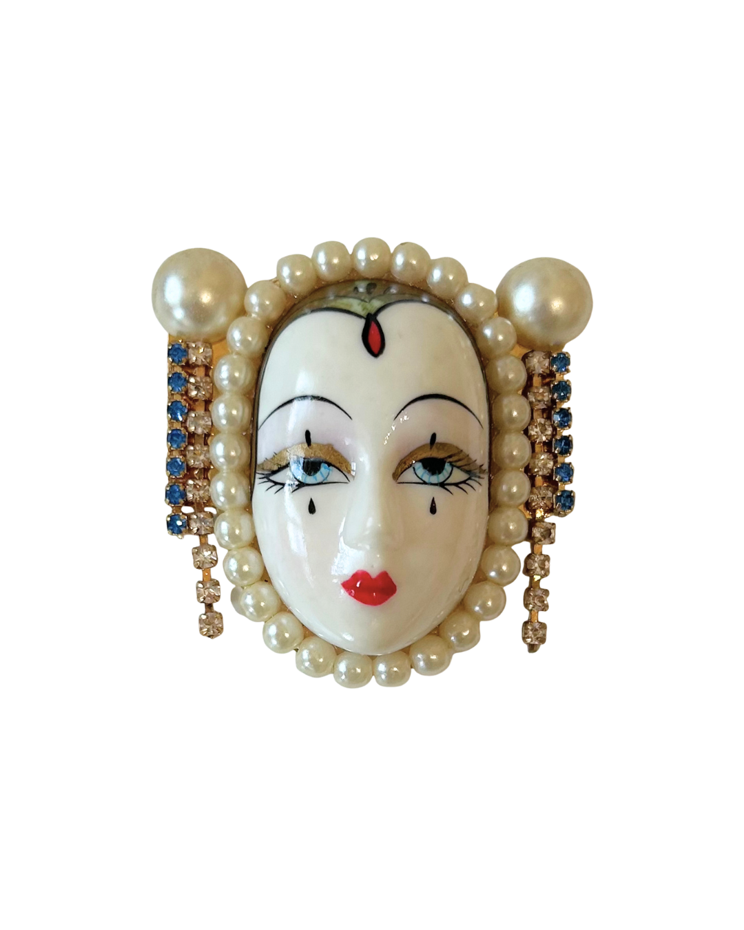 Porcelain Harlequin Lady Head (Large) ~ ADD ON ONLY