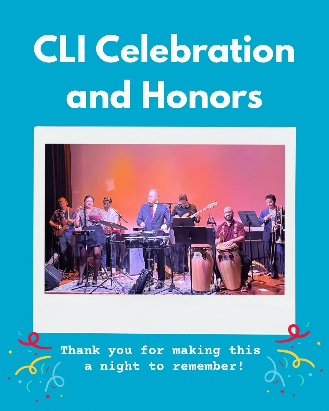 What a night! 💃🏼🎉

We gathered at the beautiful Rosette Theater last night to toast another incredible year of the Creative Learning Initiative and the ✨awesomeness✨ of this community.

All Rhythms brought the kind of live music energy that pulls 